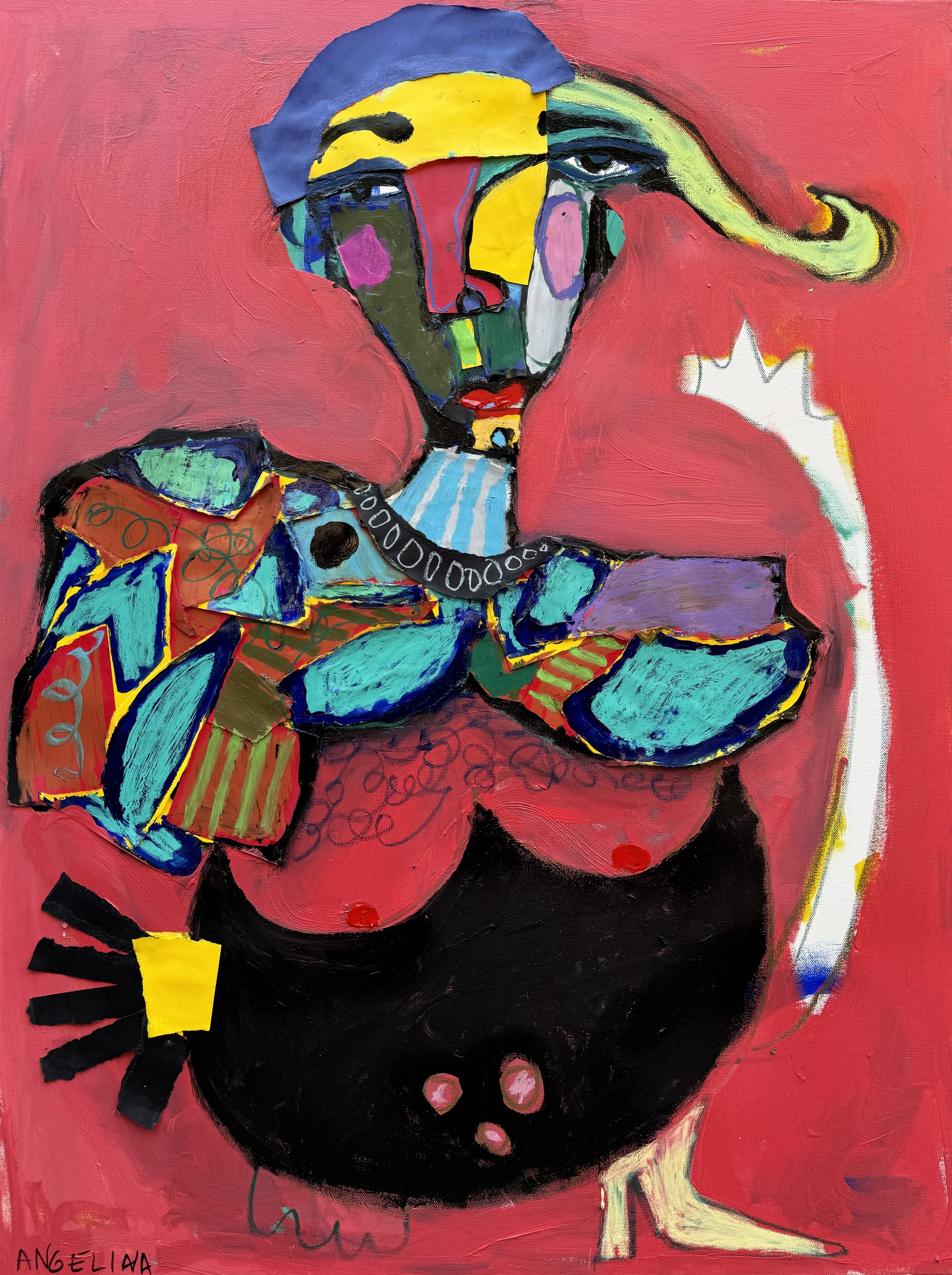 "Bowling Ball Belly" 36”X24” 2023