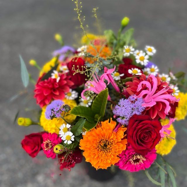 Mother's Day 2024 is done and dusted - what a cracker! 

Thanks everyone for your orders and your support of our local-as business.

My last bouquet of the day was for my Mum - who LOVES bright and bold! ❤️🧡💛
