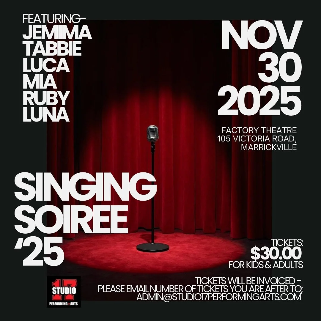 CONCERT SEASON IS ABOUT TO BEGIN! 🥳 

First up is our incredible Private Singing Students - performing at their Annual End Of Year Soiree 🎤 

Please join us as we watch all 6 of our beautiful singing students perform some classics! 

🗓️ Sunday 30t