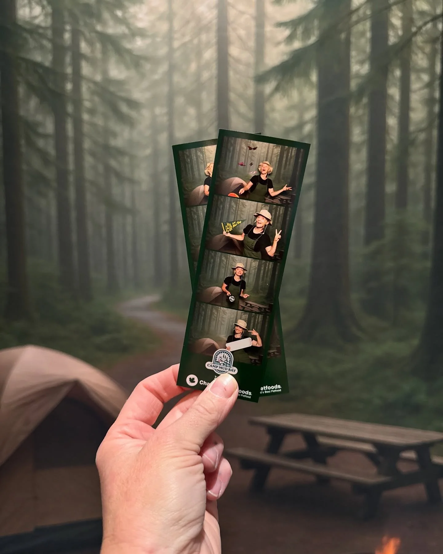 LETS GO CAMPING ⛺️ 
@mudbay Mudstock 2025
We looooove this theme, the set, and the output. Just missing that smoke in our hair, and the layer of bug spray. So much fun!!!!
#photobooth #theme #camping #mudbay #pdx #photoop #photoexperience #corporate