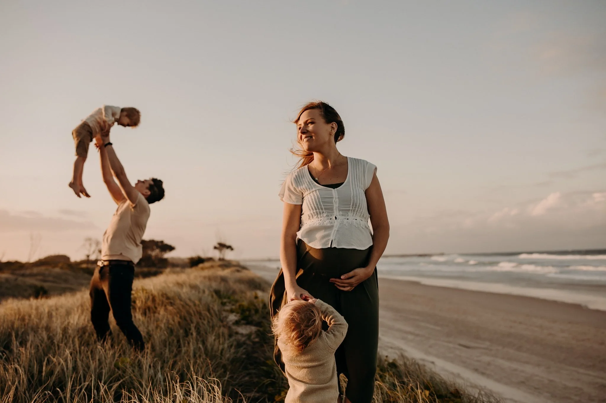 Gold Coast family and motherhood photographer, warm session with mum in the frame.