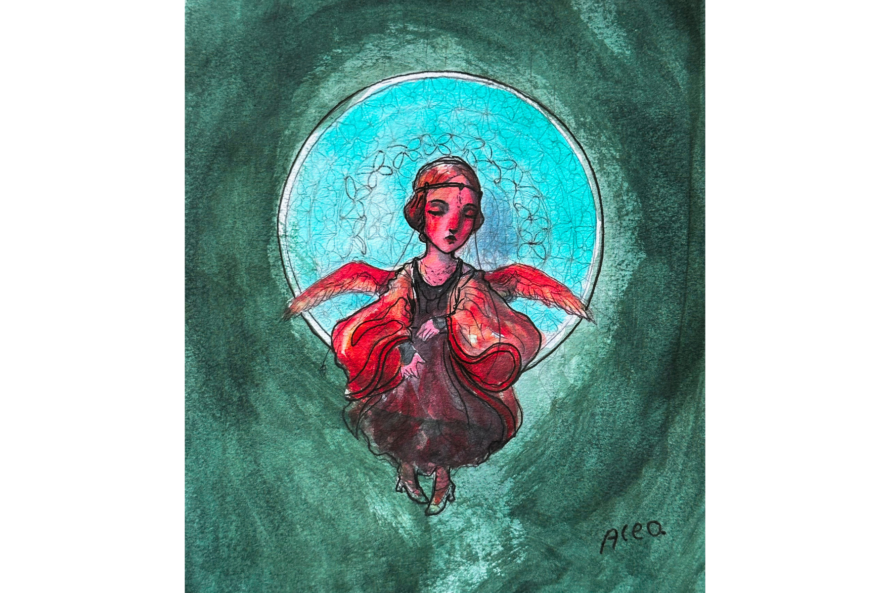 “Red Sleeper” 6 in x 7 in