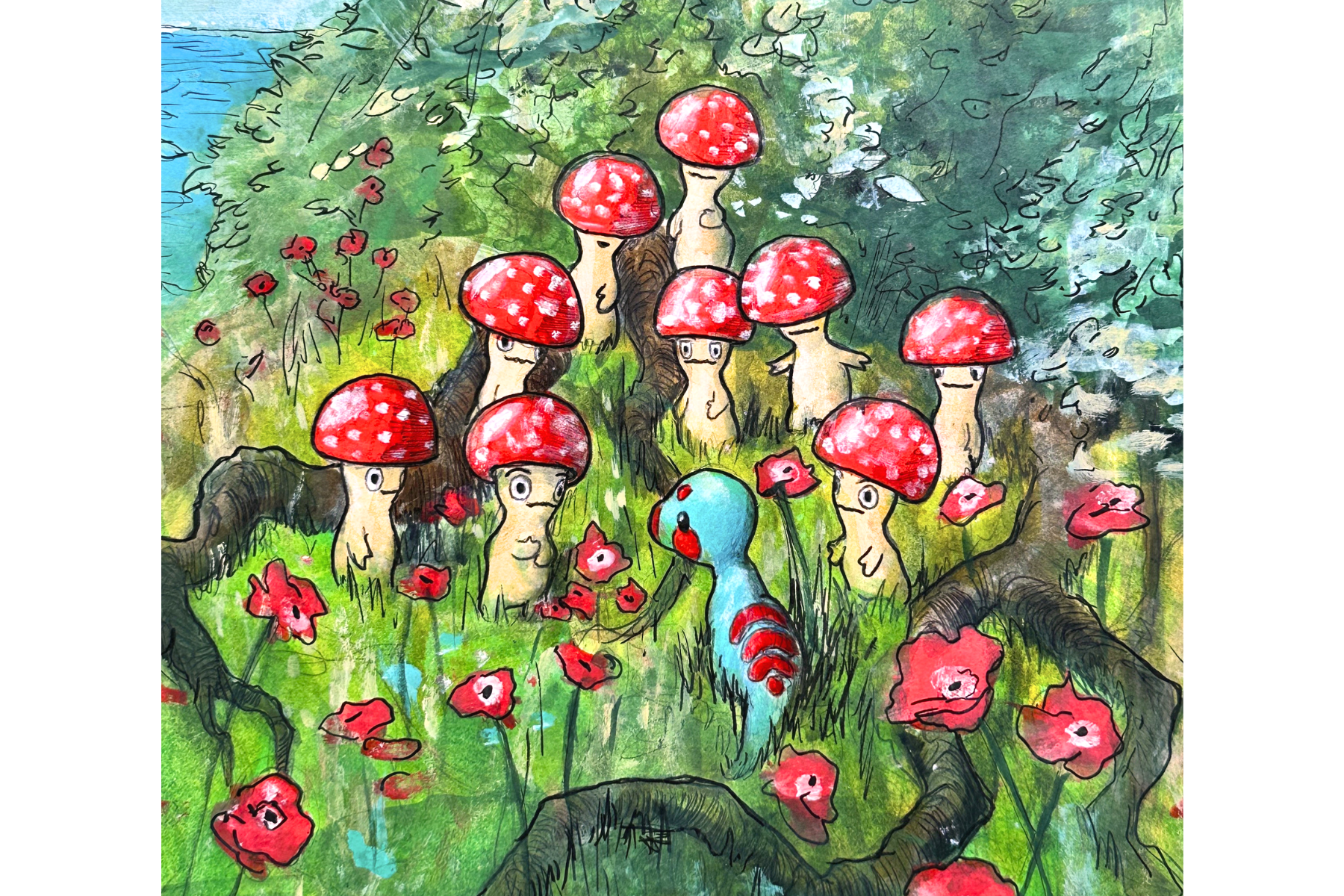 "Doto's Forest Conference" 8.25 in x 12 in