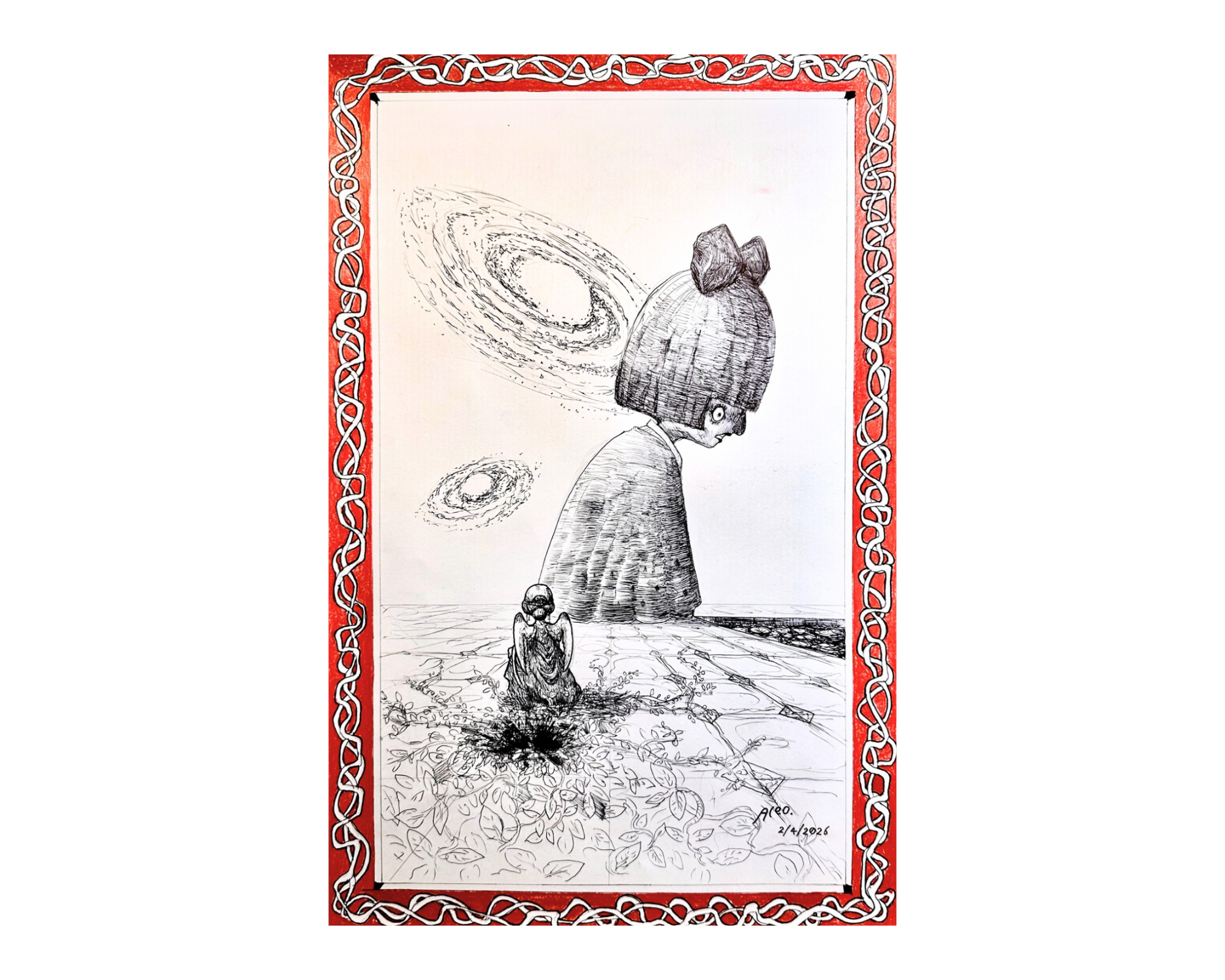 "Mamdi Confronts the Goddess Candor" 11 x 17 in