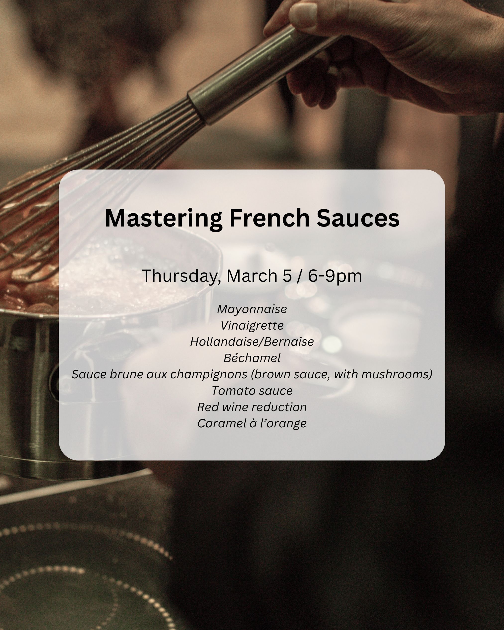 Mastering French Sauces