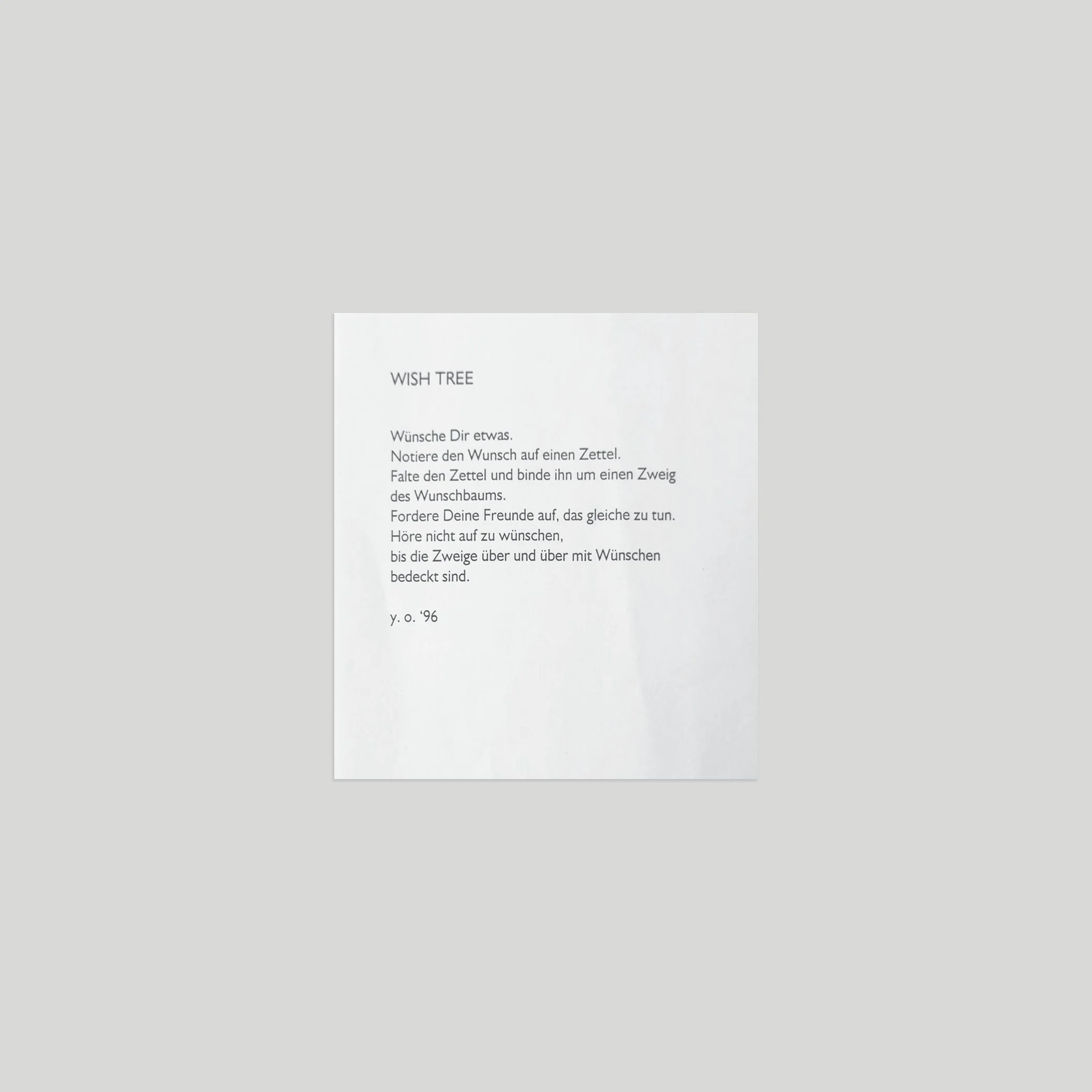 Yoko Ono / Wish Tree