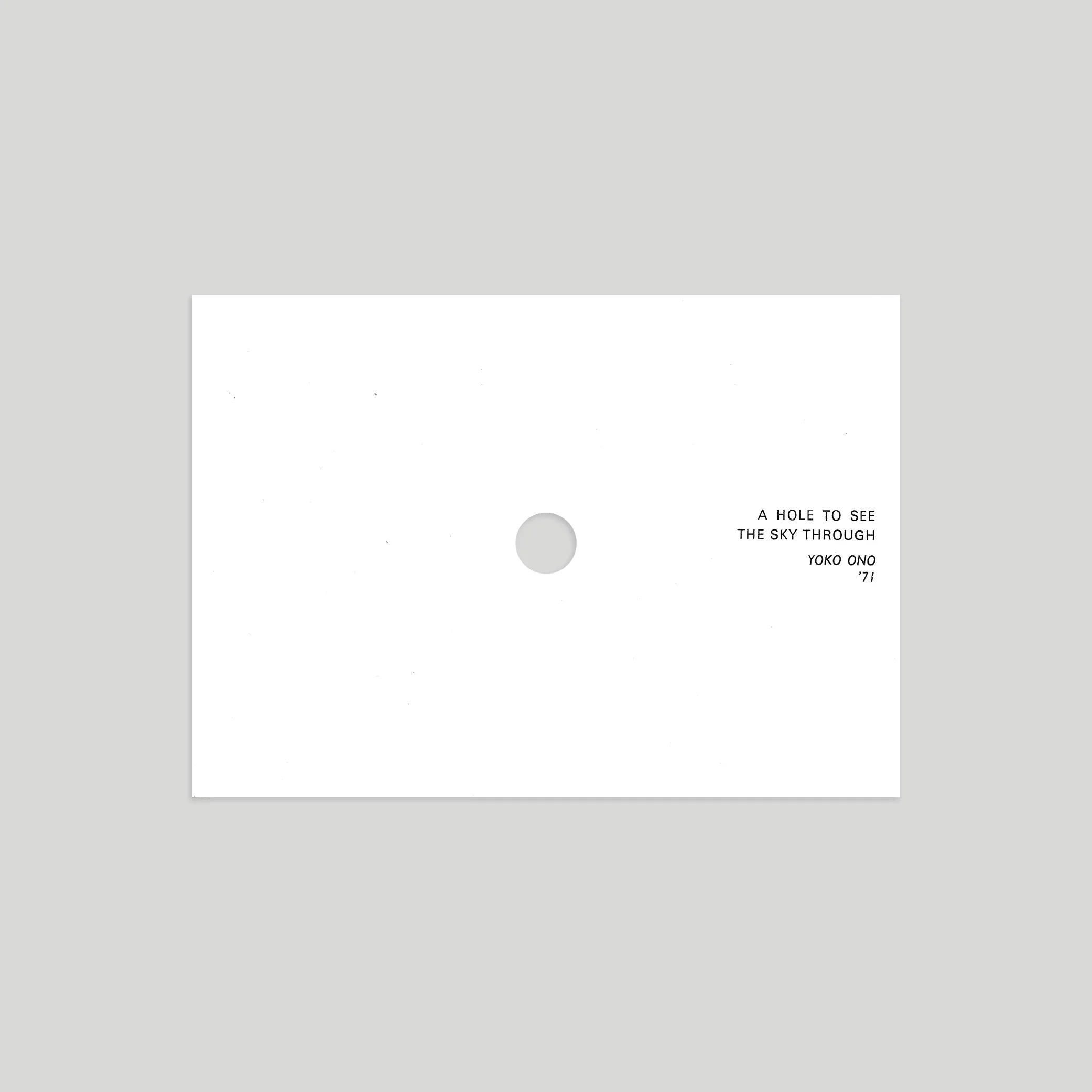 Yoko Ono / A Hole to See the Sky through [reprint]