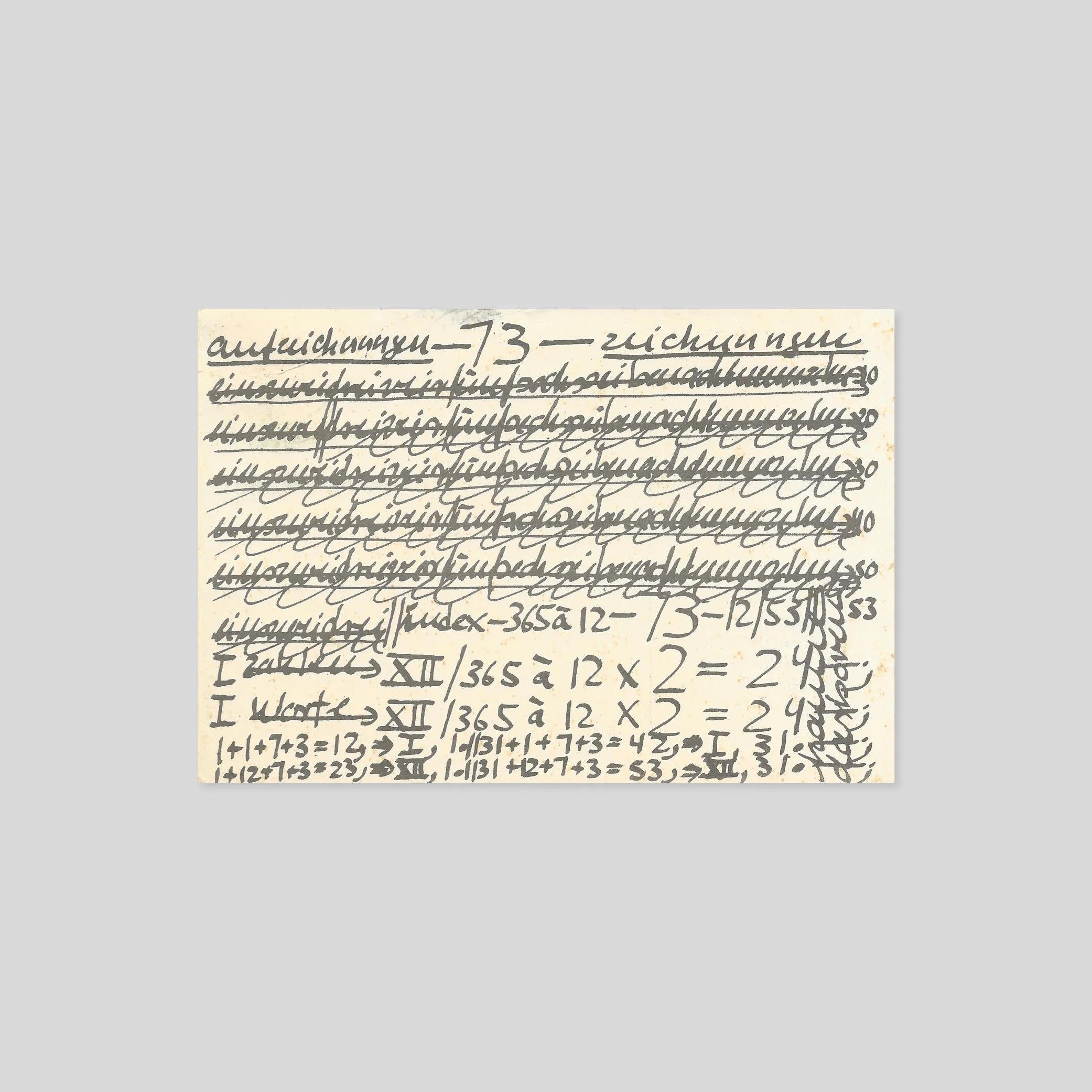 Hanne Darboven / Hanne Darboven. Kabinette für Aktuelle Kunst 1974