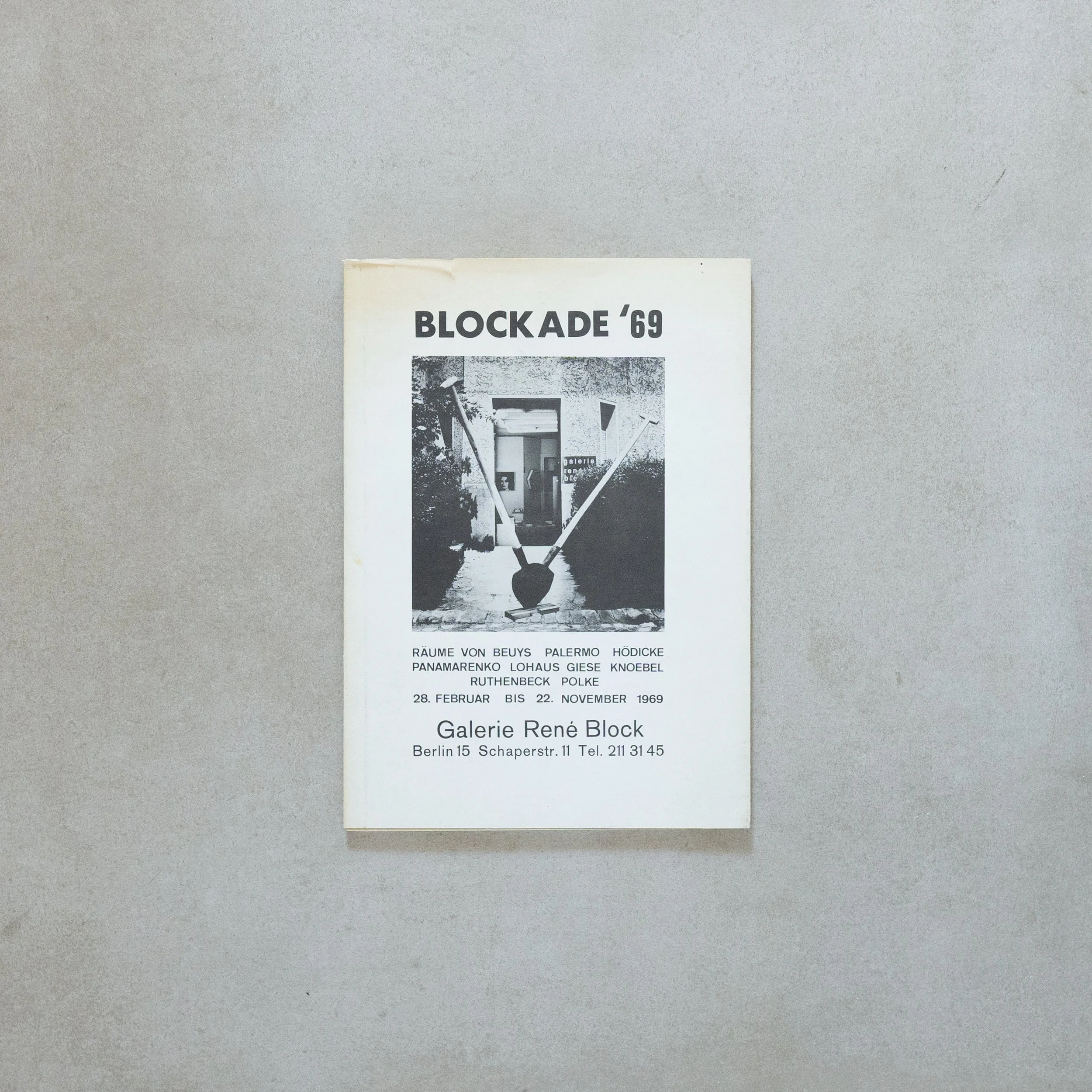 AA.VV. / Blockade 69. Räume von Beuys, Palermo, Hödicke, Panamarenko, Lohaus, Giese, Knoebel, Ruthenbeck, Polke. 28. Februar bis 22. November 1969