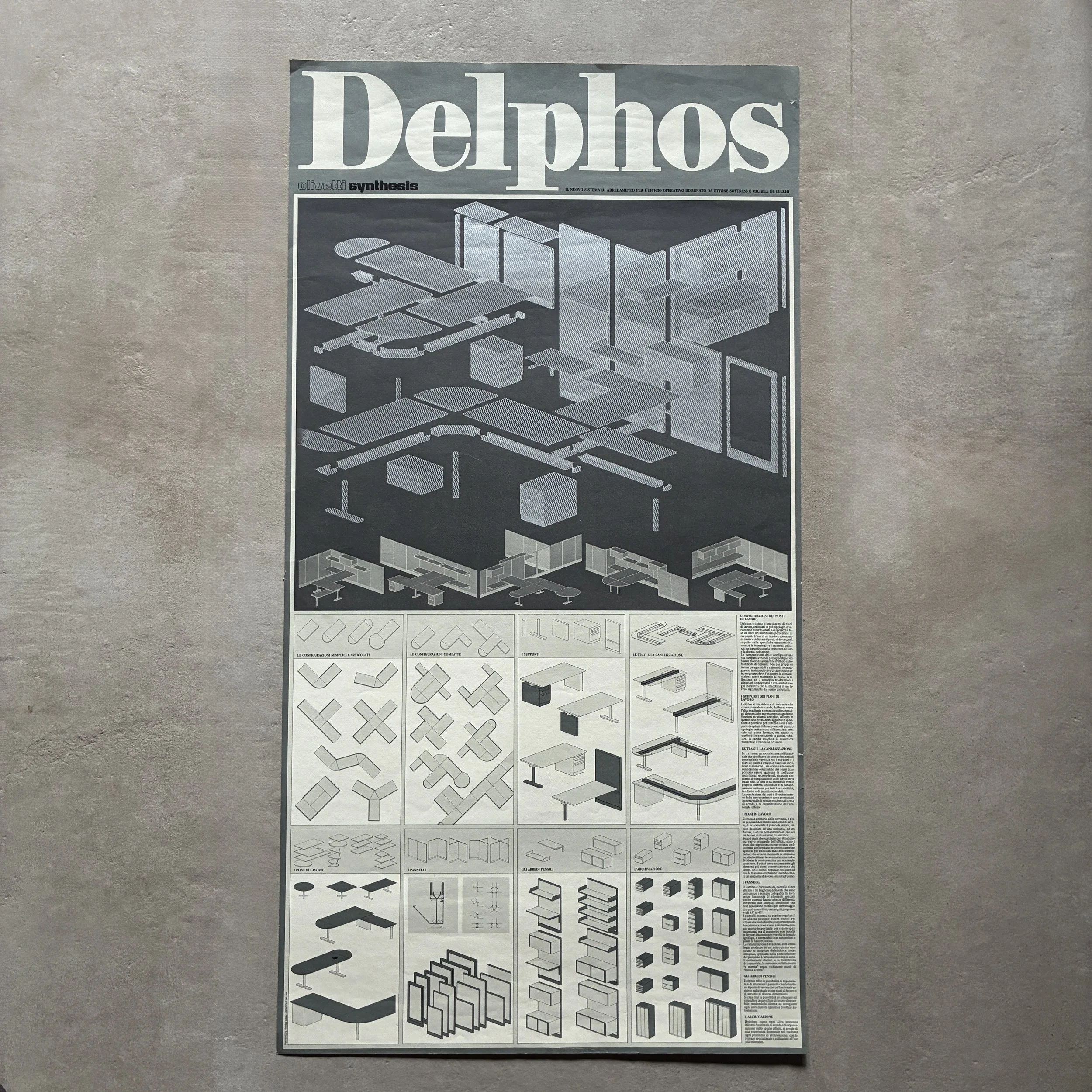 Ettore Sottsass jr. / Delphos. Il nuovo sistema di arredamento per l’ufficio disegnato da Ettore Sottsass e Michele de Lucchi
