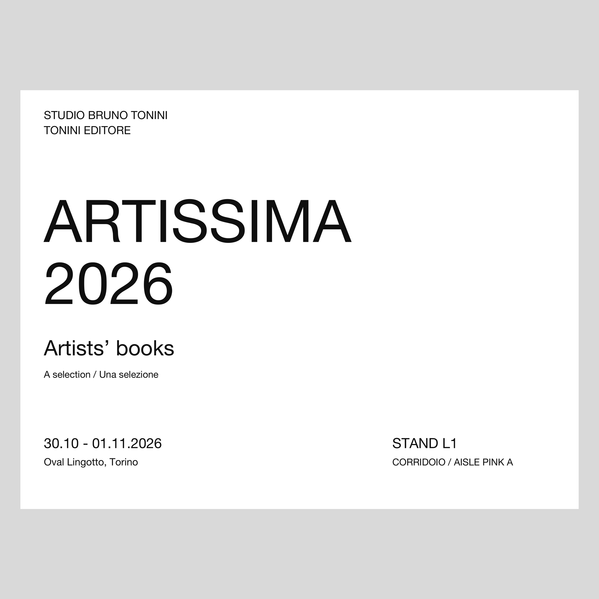 Artissima 2026