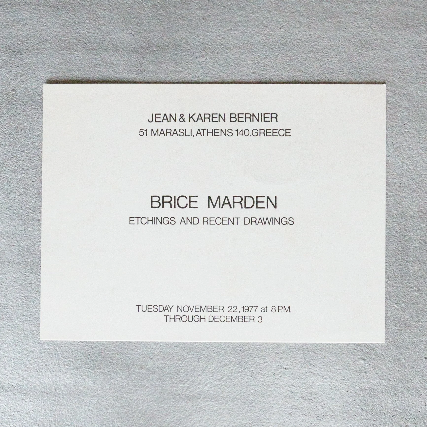 Brice Marden / Brice Marden. Etchings and recent drawings