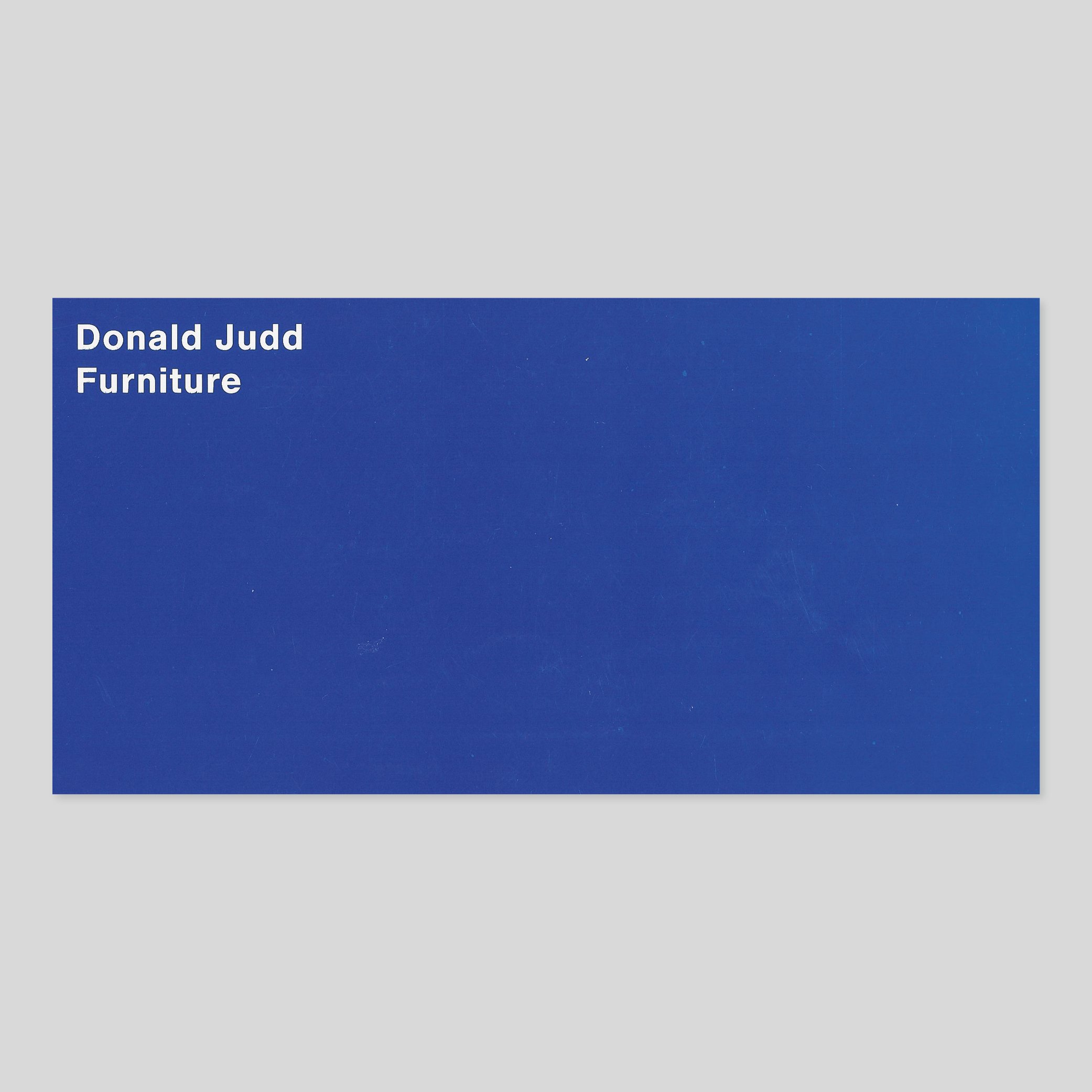 Donald Judd / Donald Judd. Forniture