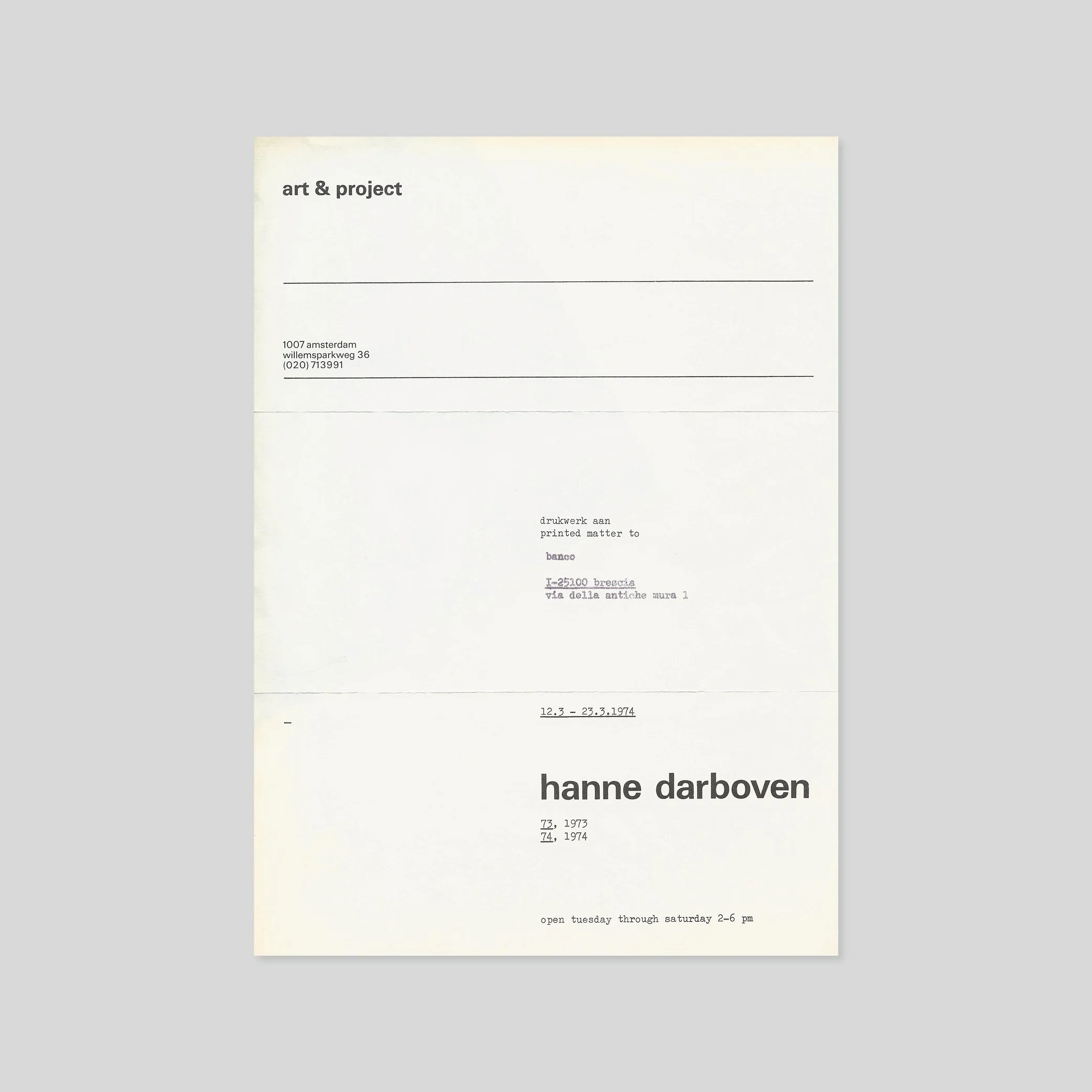 Hanne Darboven / Hanne Darboven. 73, 1973 / 74, 1974