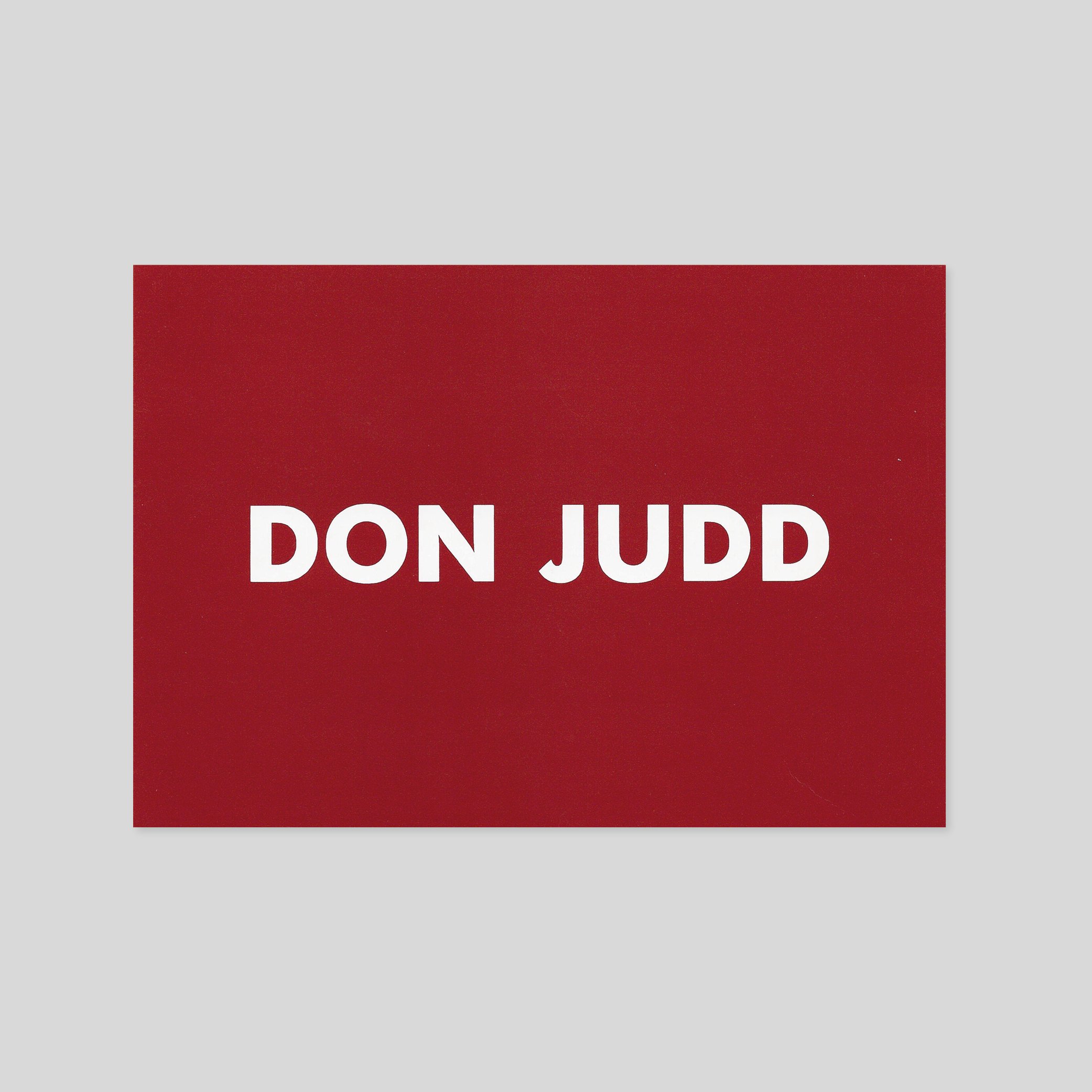 Donald Judd / Don Judd