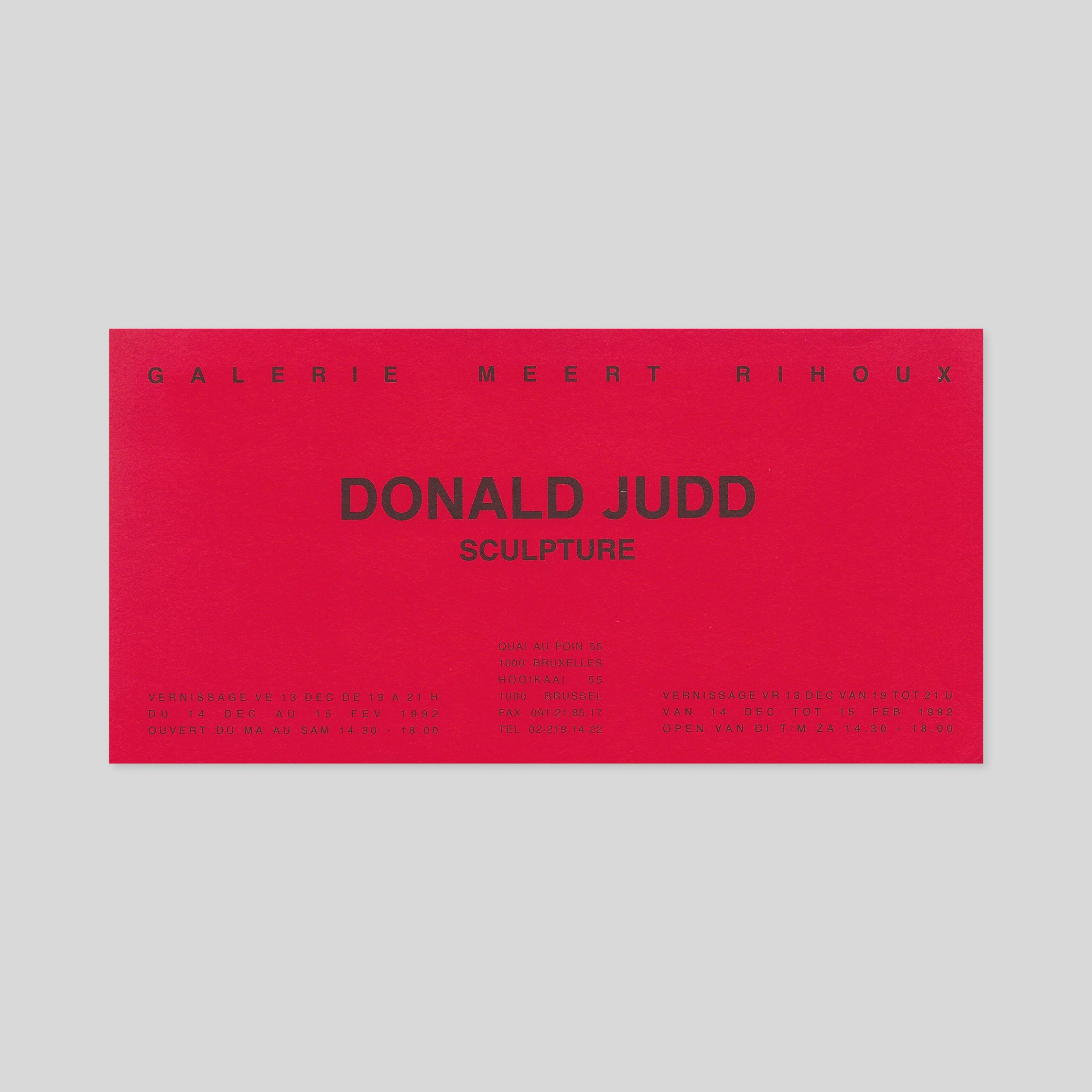 Donald Judd / Donald Judd. Sculpture
