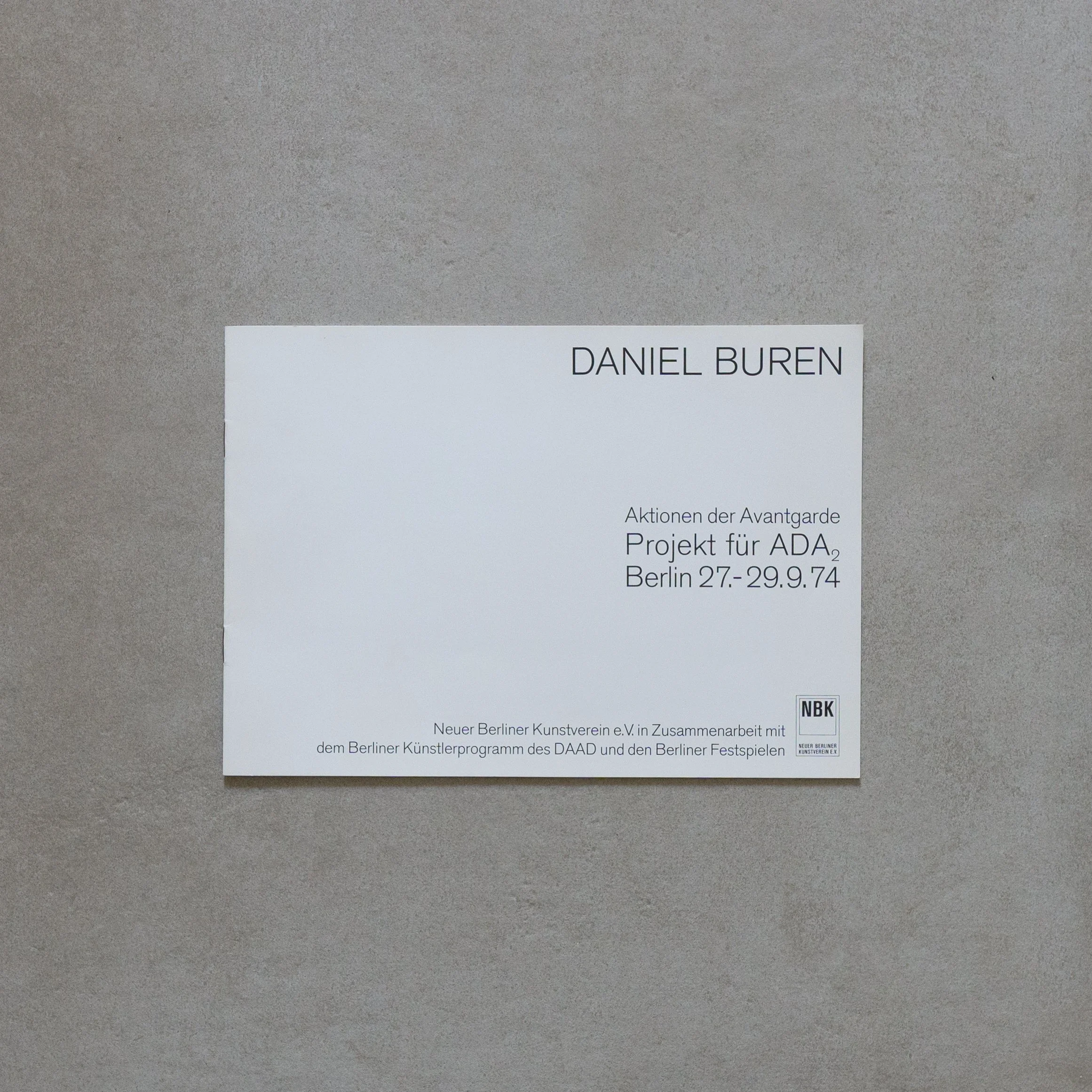 Daniel Buren / Aktionen der Avantgarde. Projekt für ADA