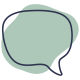 A light green speech bubble icon with a dark outline.