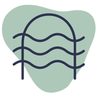 Stylized illustration outline of an upper palate with wavy lines.