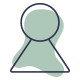 Blue outline of a certificate ribbon over a green background.