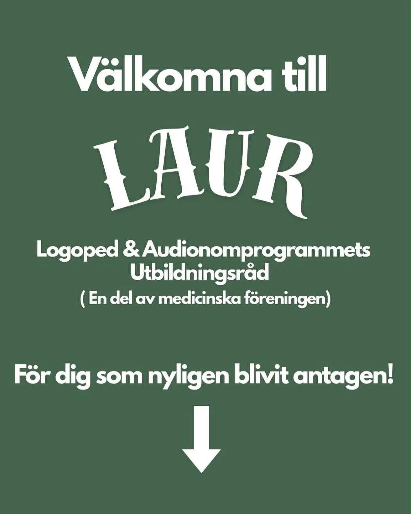 Välkomna till LAUR!
Nu är antagningarna klara & vi i LAUR-styrelsen vill hälsa alla nya studenter välkomna till logopedprogrammet & audionomprogrammet!⭐️
Se till att följa oss här på Instagram och att gill