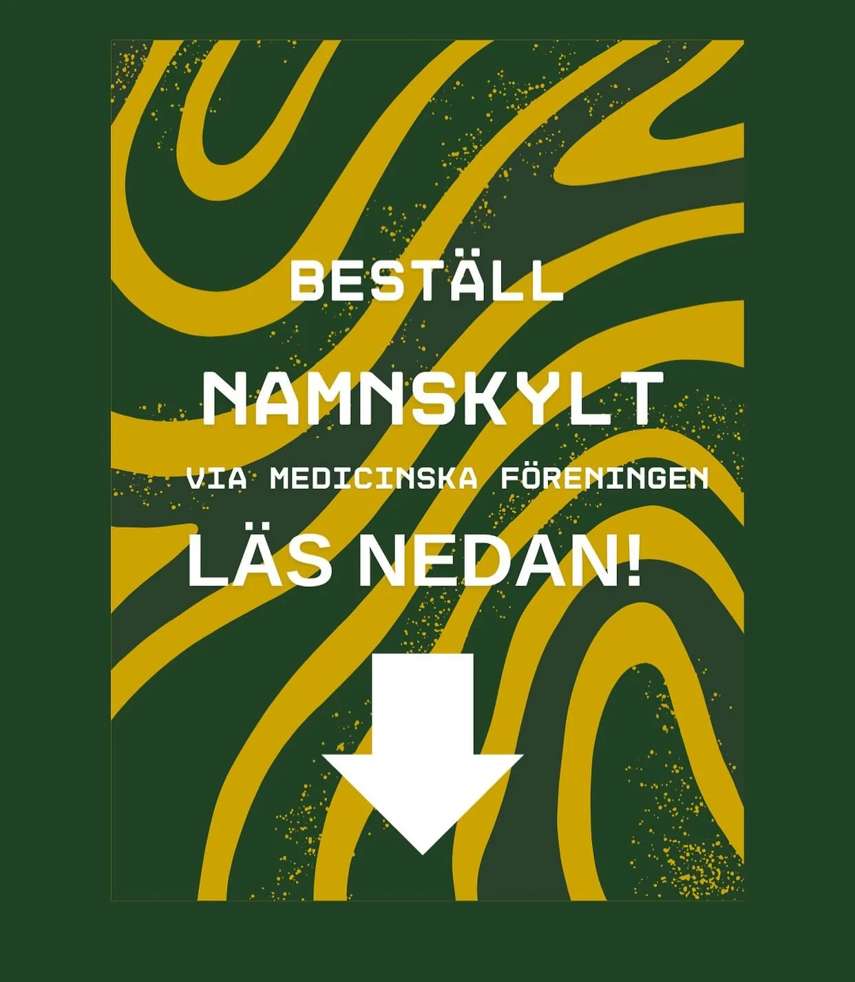 🌟M&ouml;jlighet att best&auml;lla namnskylt!🌟

🙌Nu kan alla t1or best&auml;lla namnskylt till rabatterat pris!🙌

Namnskylten &auml;r super att anv&auml;nda under VFU bland annat &amp; vi rekommenderar d&auml;rf&ouml;r att passa p&aring; att boka 
