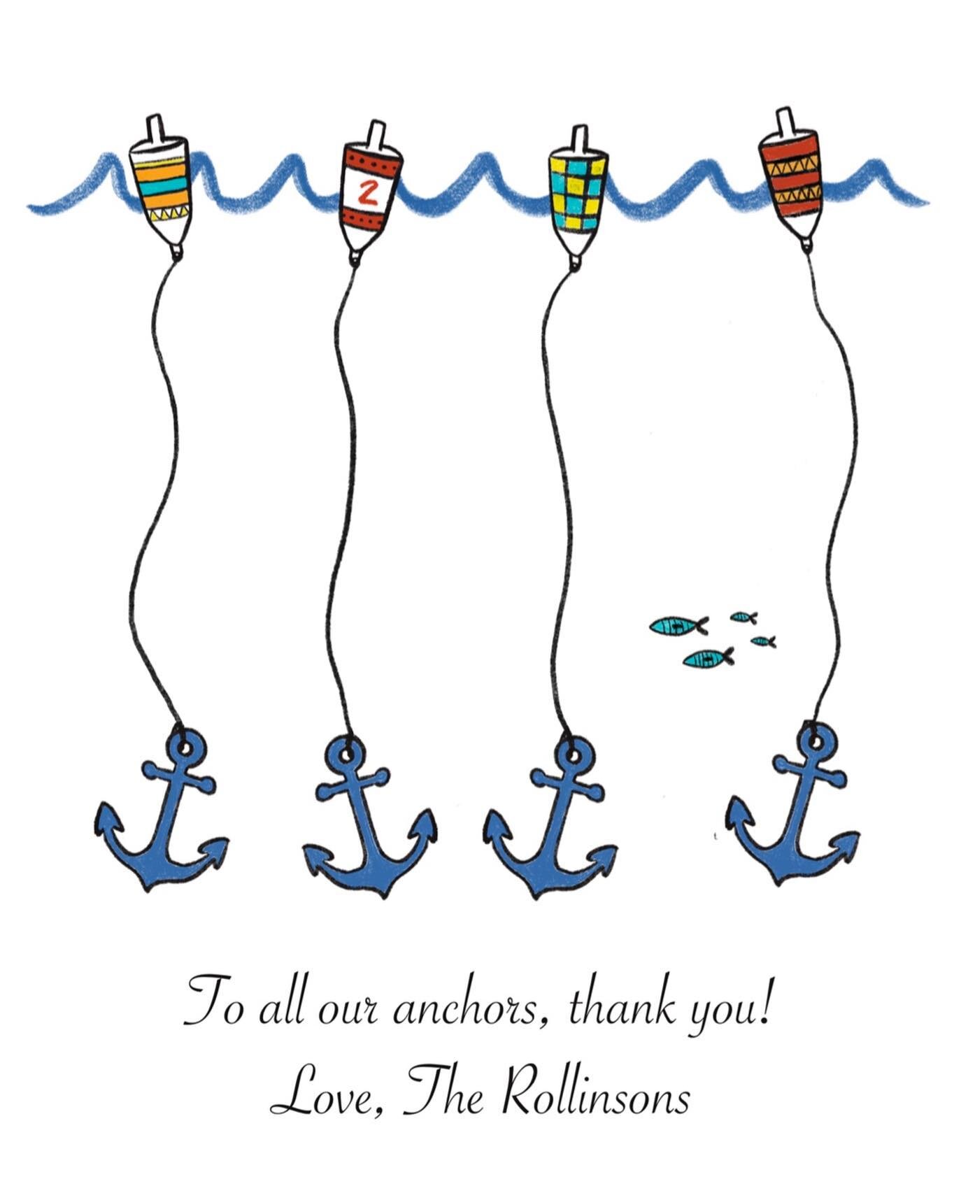 Been a busy month of commissions, but my fave project was creating this custom thank you for my love @kroll711 in honor of her nautically themed (twin boys!) babies shower. ⛵️🐟 🌊 👶🏻👶🏻

.
.
.
.
.
.
.
#nauticalcard #nauticalbabyshower #thankyouca