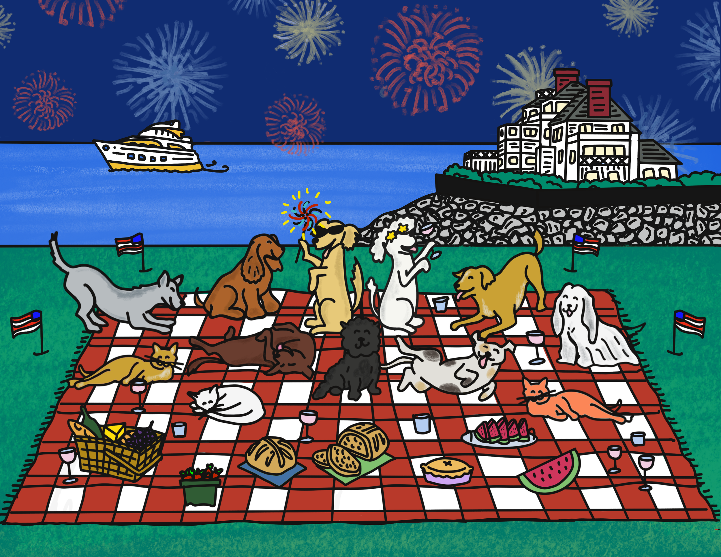 July - "Flew in all her Bitch Pack friends from the city..."