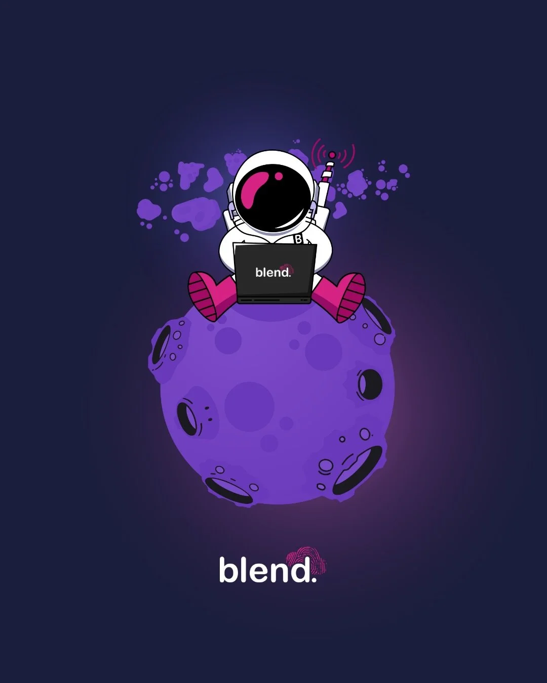 Sharing this project again because I love the Spaceman drawing 🛰️☄️

Here&rsquo;s a recent redesign for Blend Telecom Cardiff, overhauling their mascot &ldquo;Elwyn the Astronaut&rdquo; with a fresh set of hand draw illustrations to be used across t