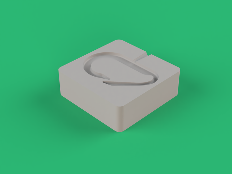 Carabiner mould STL render, ready to print in SLA or FDM