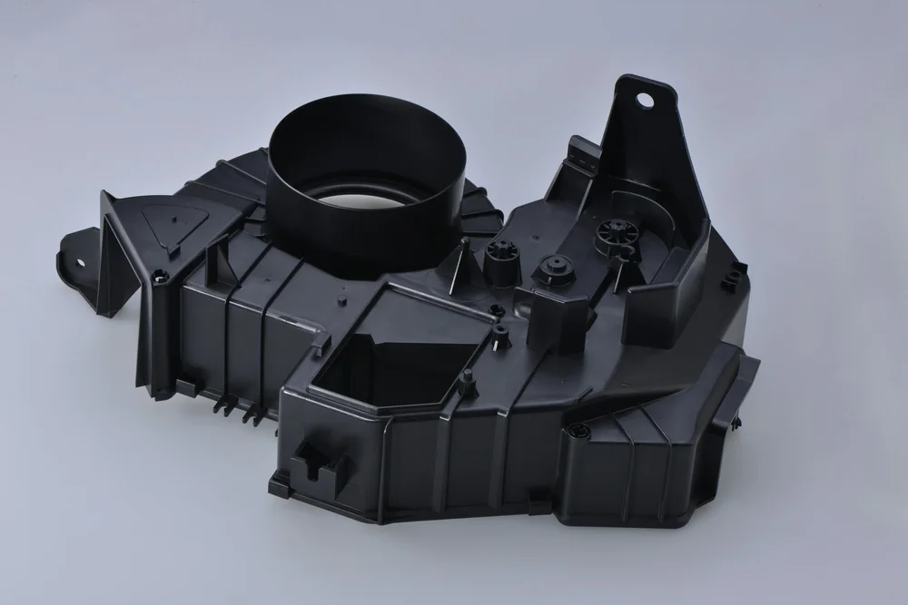 Injection moulding in progress.