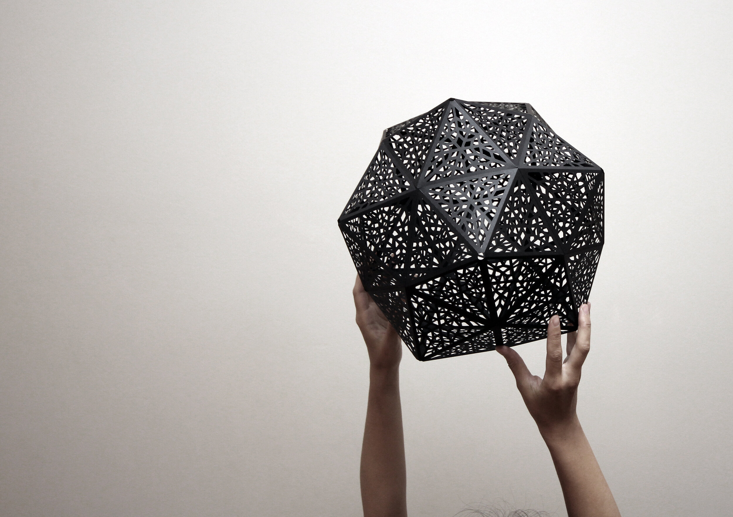 Christine Kim Black Dodecahedron Sculpture.jpg