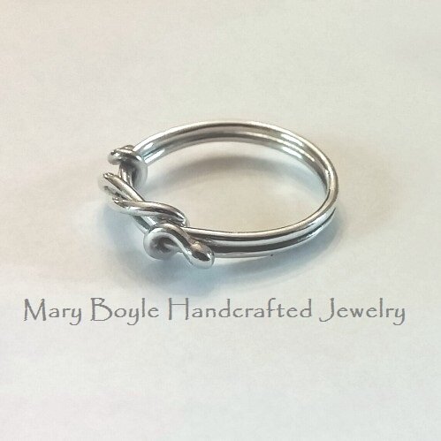 Argentium Sterling Silver Knot and Vine Wrap Ring Handmade — Mary