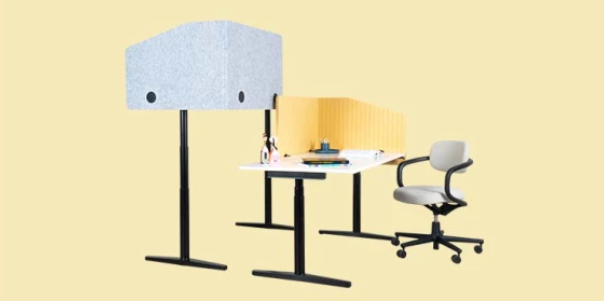 Ultimate Office Acoustic Partition Foam Rubber Bulletin BRD w/2 Posts 15 x 24 Sound Absorbing Desk Divider Privacy Panel with Four Channel Cast Aluminum Post for Maximum Strength and Flexibility 