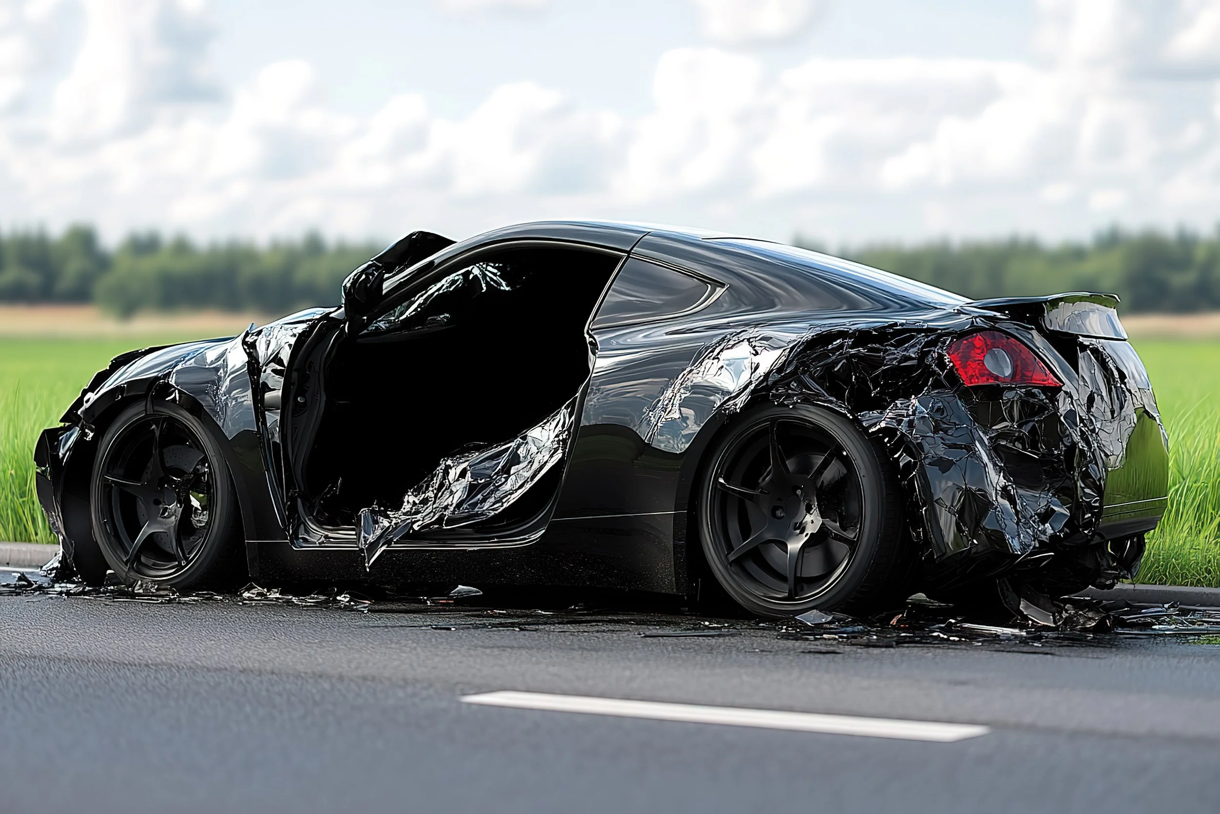 รถยนต์ที่ผ่านการชนหนัก โครงสร้างตัวถังเสียหาย