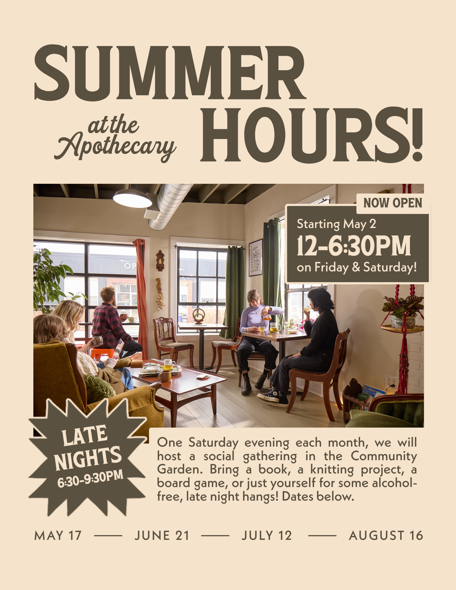 Summer Hours at the Apothecary! (Real Estate Flyer).png