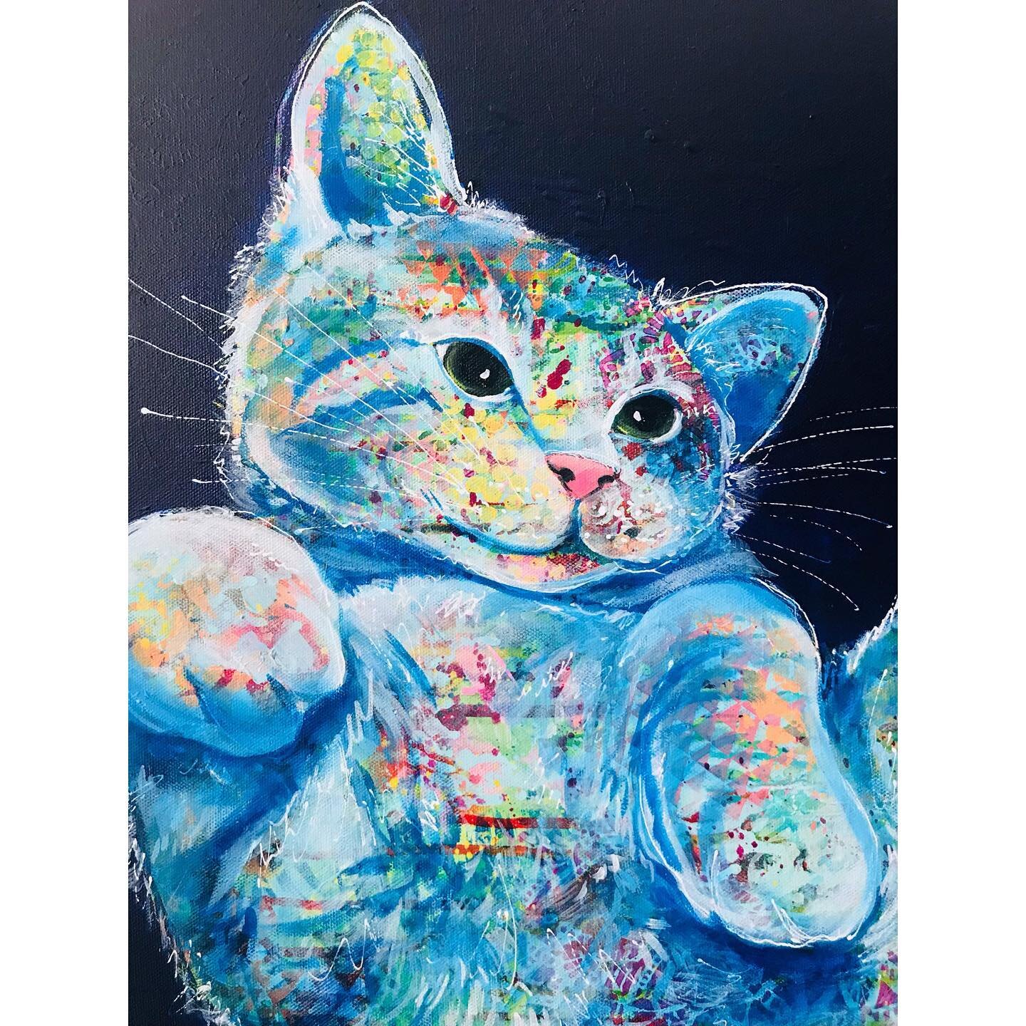 Do you remember when I asked you guys for kitty photos in my stories? Well this kitty was submitted and I just loved his pose, it looked like he was floating in space! So I present Cosmic Kitty!! Thank you to Snickerdoodle and @monicagallagherart for
