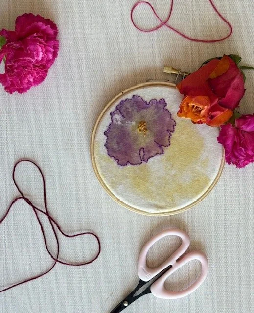 Pressed Flower Embroidery Class for Spouses