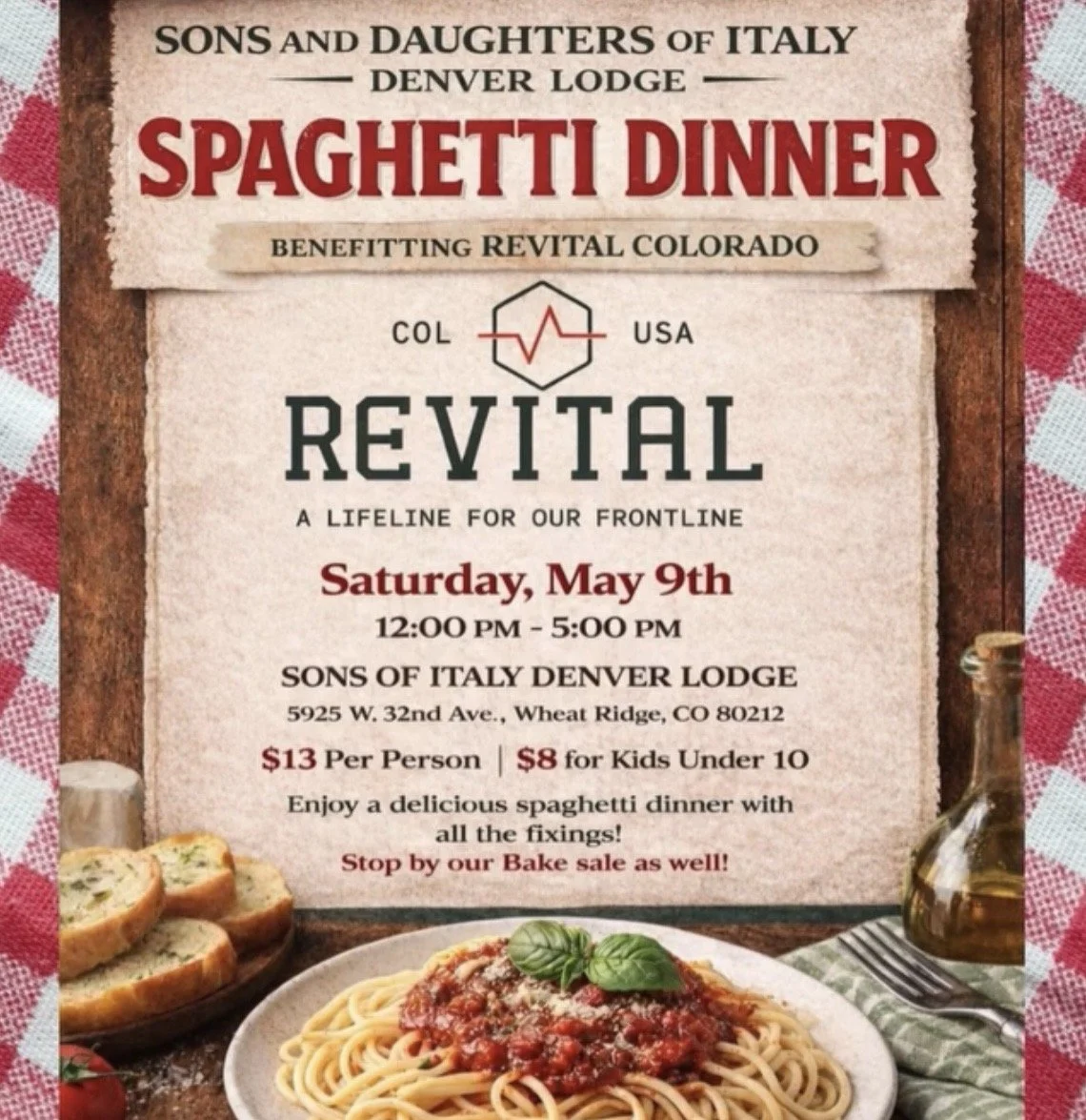 Spaghetti Dinner Benefitting Revital 