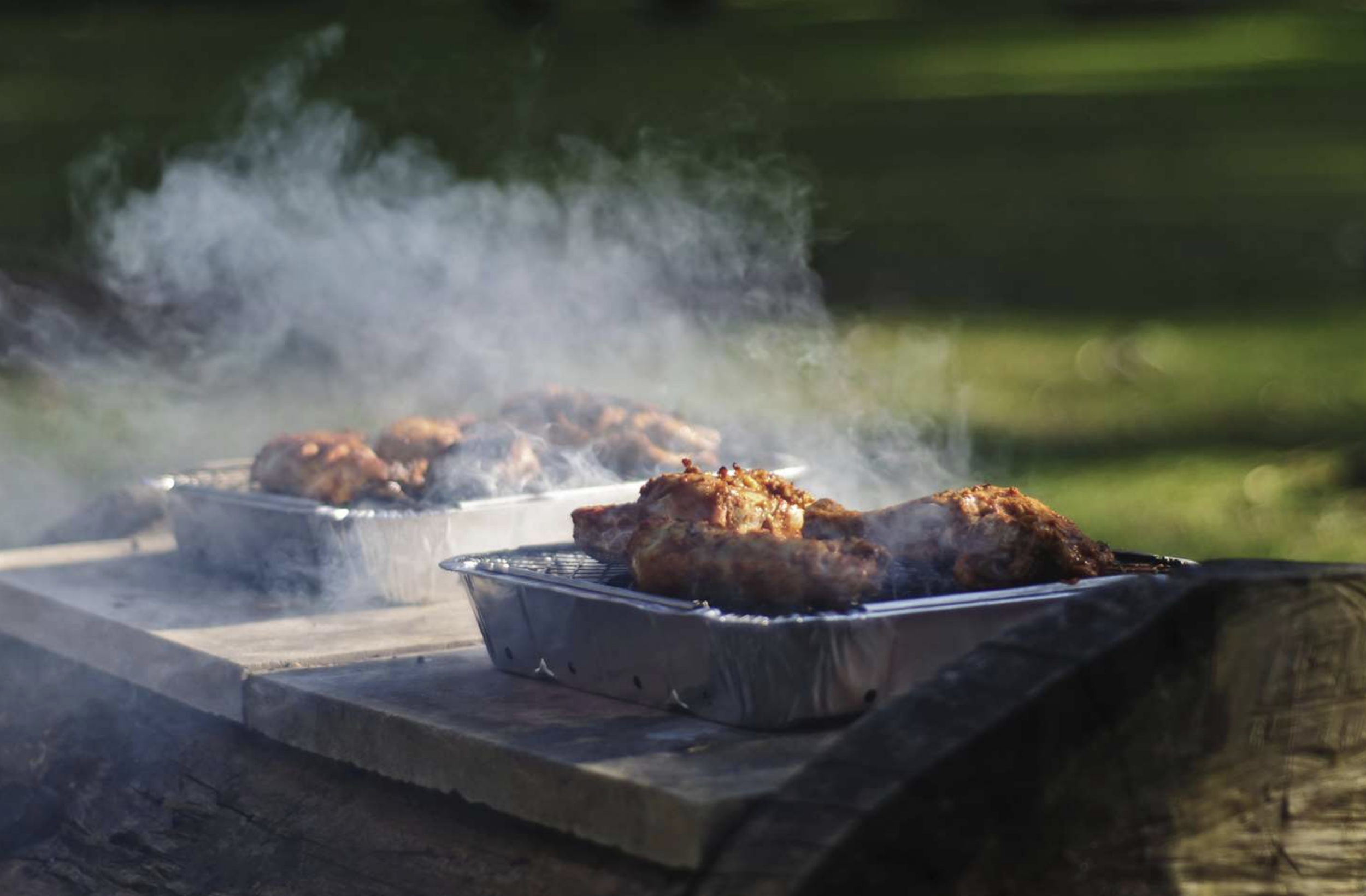 When it’s smokin’ it's cookin’. When it’s black it’s done.