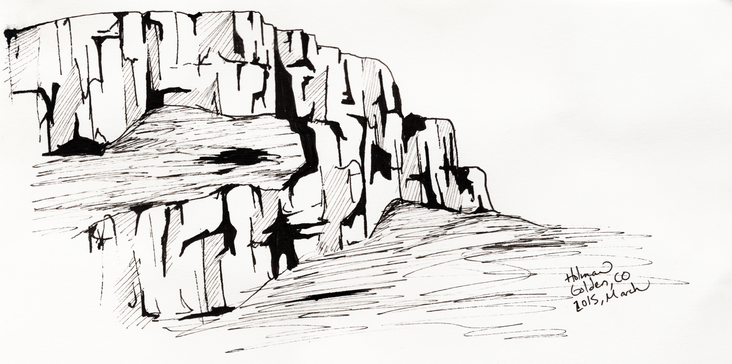 "Golden Side" 2015, pen on paper