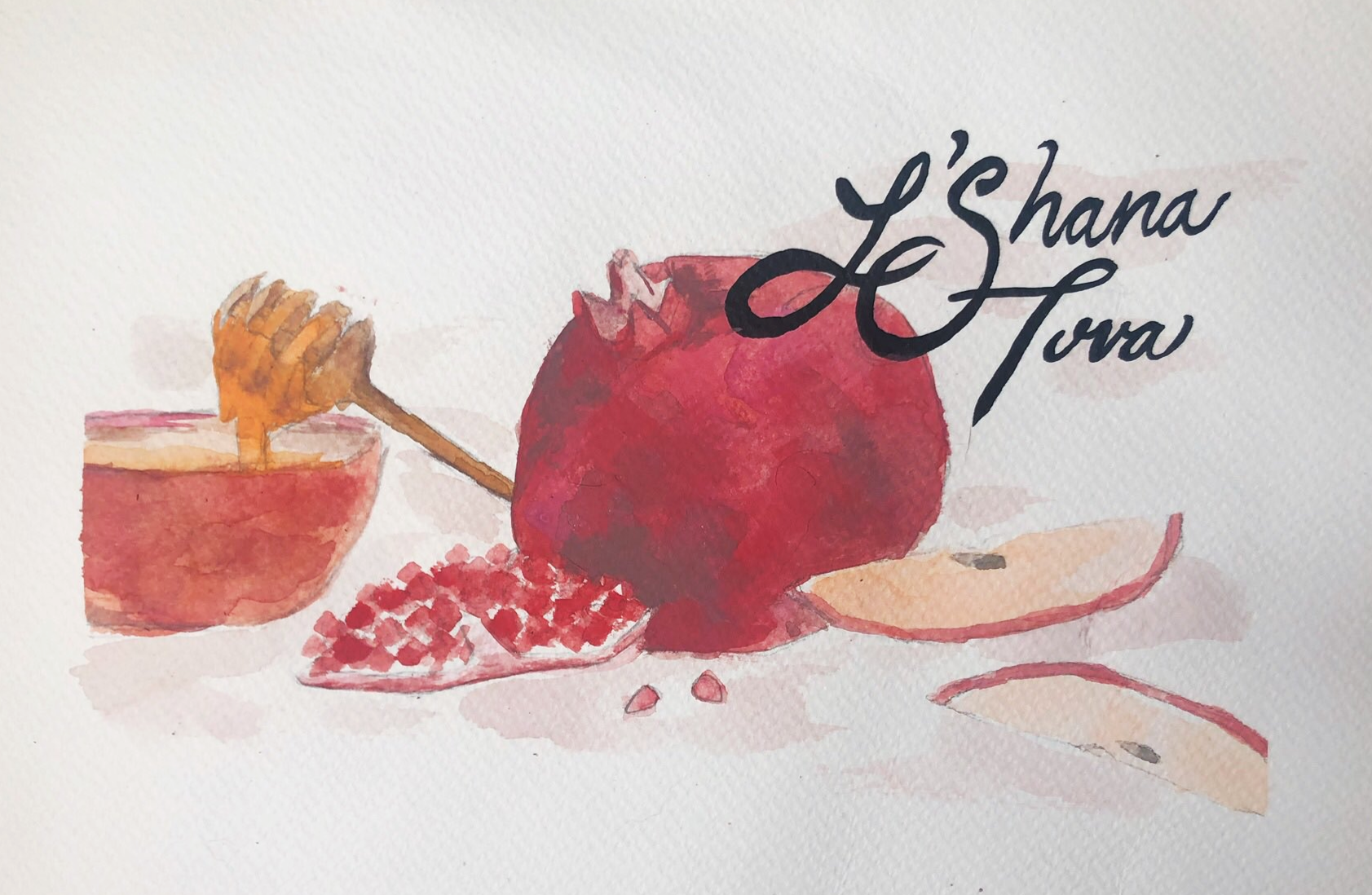 "L'Shana Tova" 2020, gouache on watercolor paper