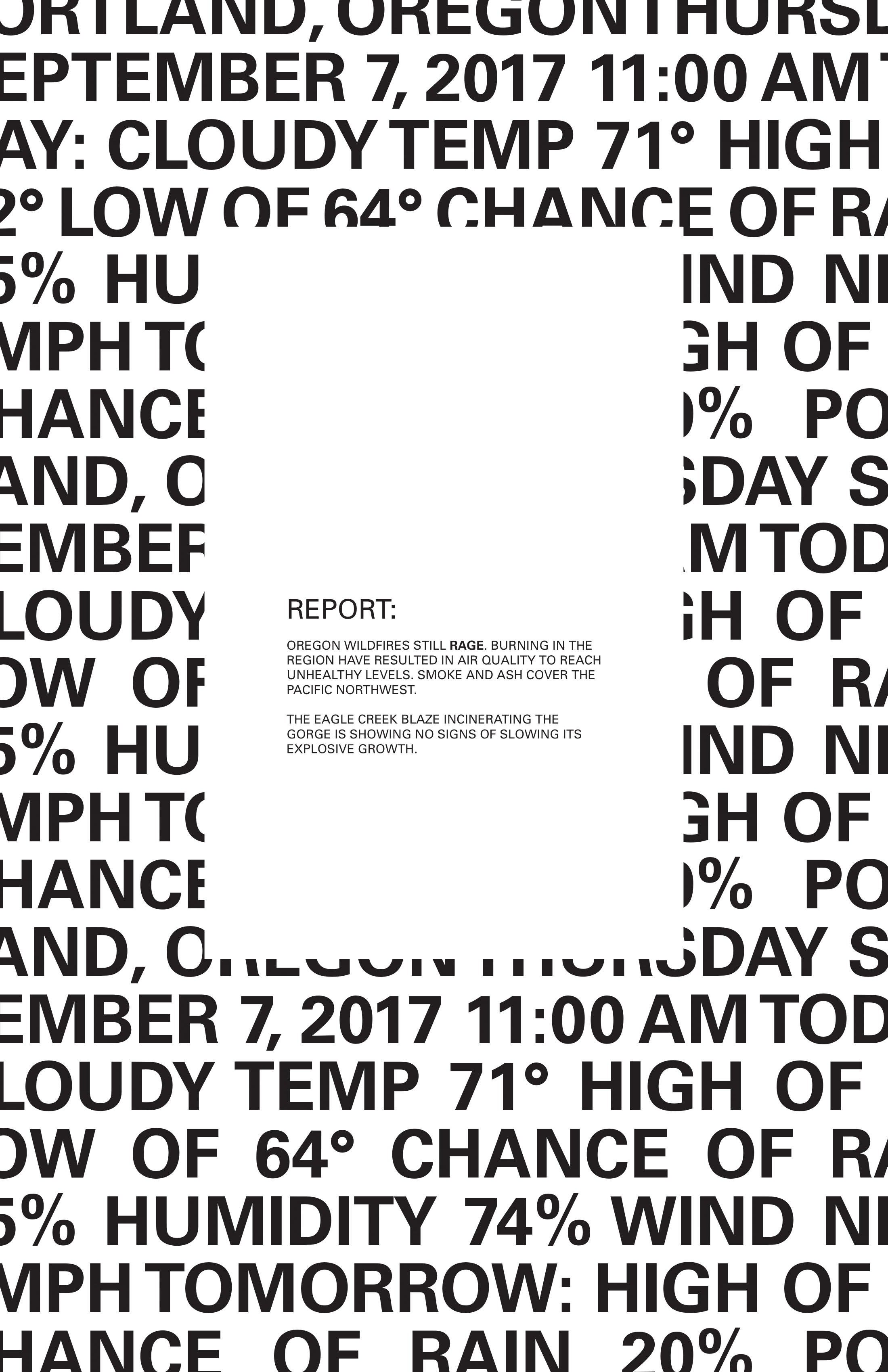 "Weather Permutation - Five" 2018, Adobe Indesign