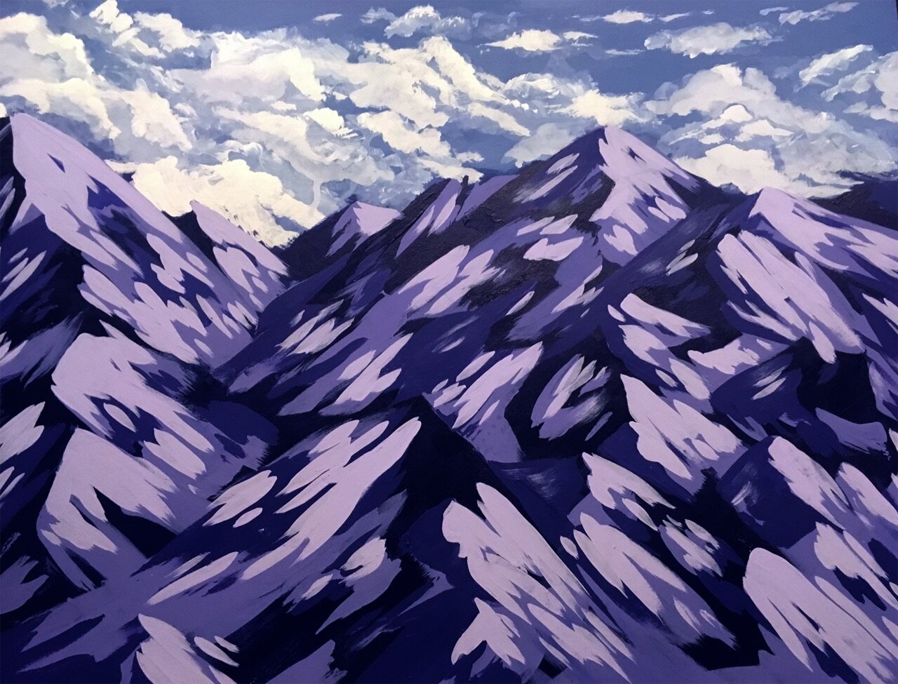 "Climbing High" 2020, acrylic on bristol board
