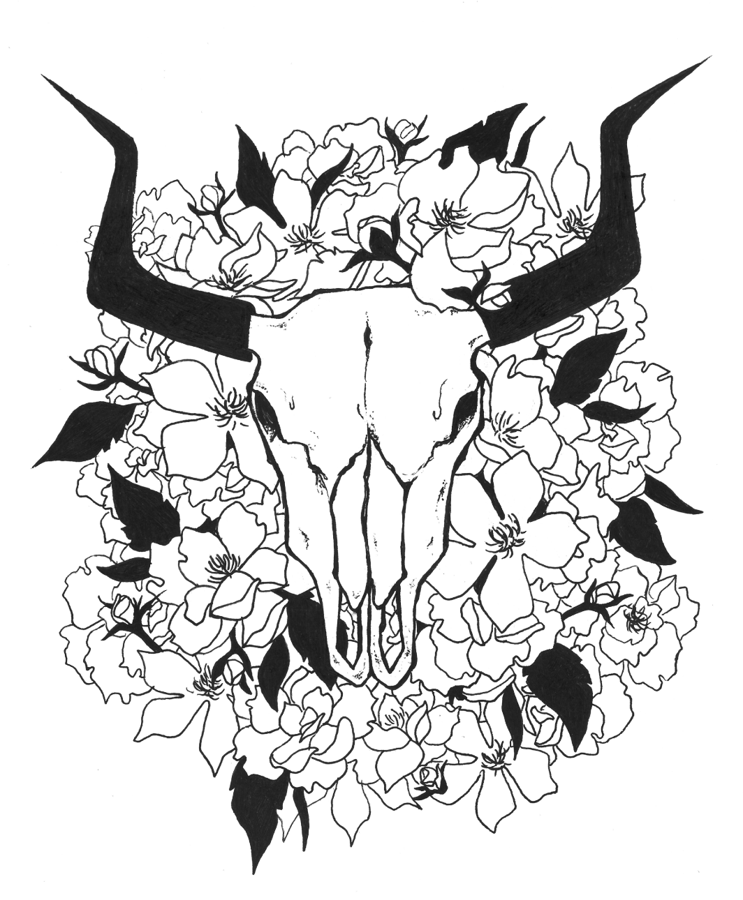 "Bed of Flowers" 2023, pen on paper