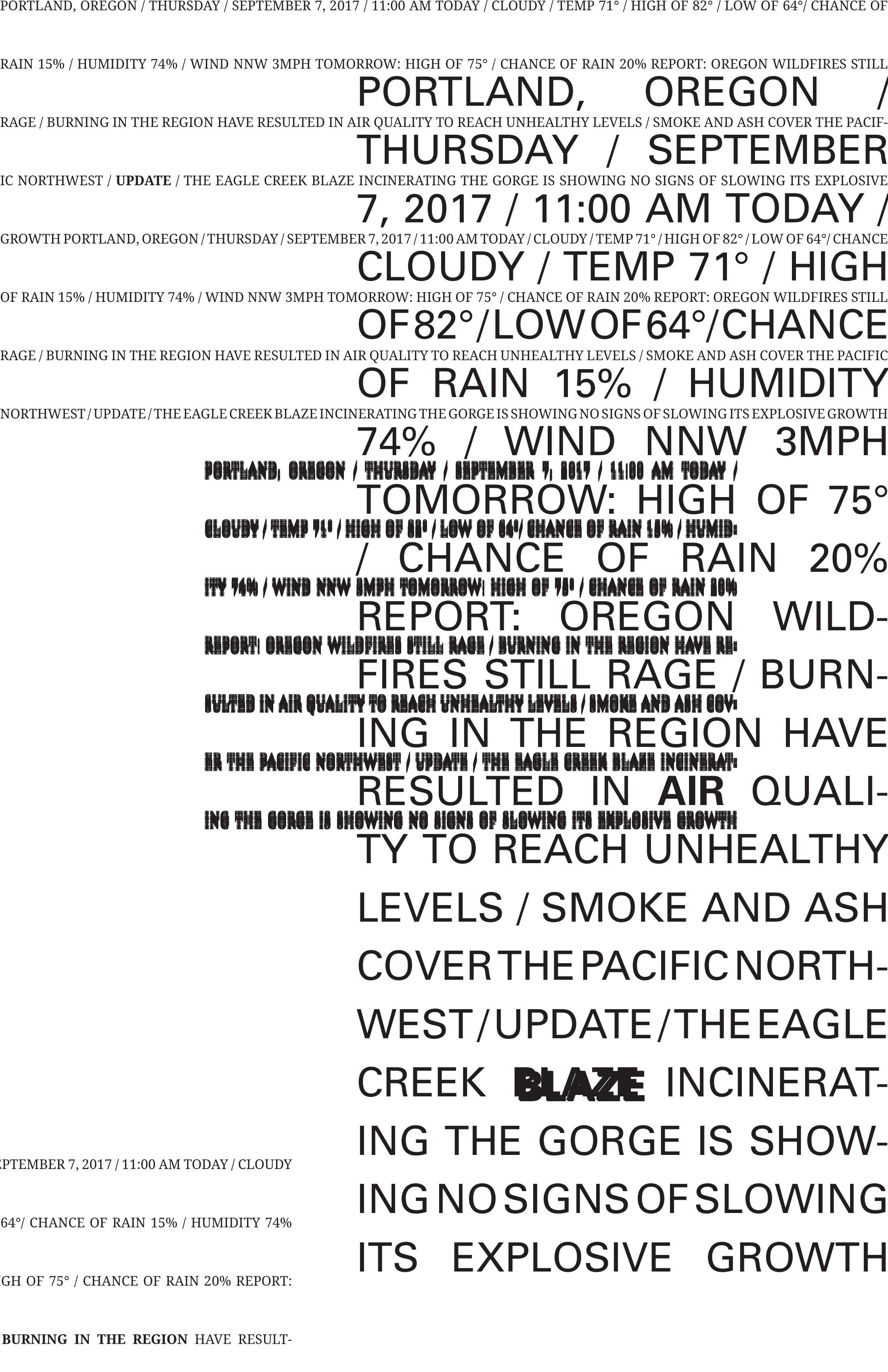 "Weather Permutation - Nine" 2018, Adobe Indesign