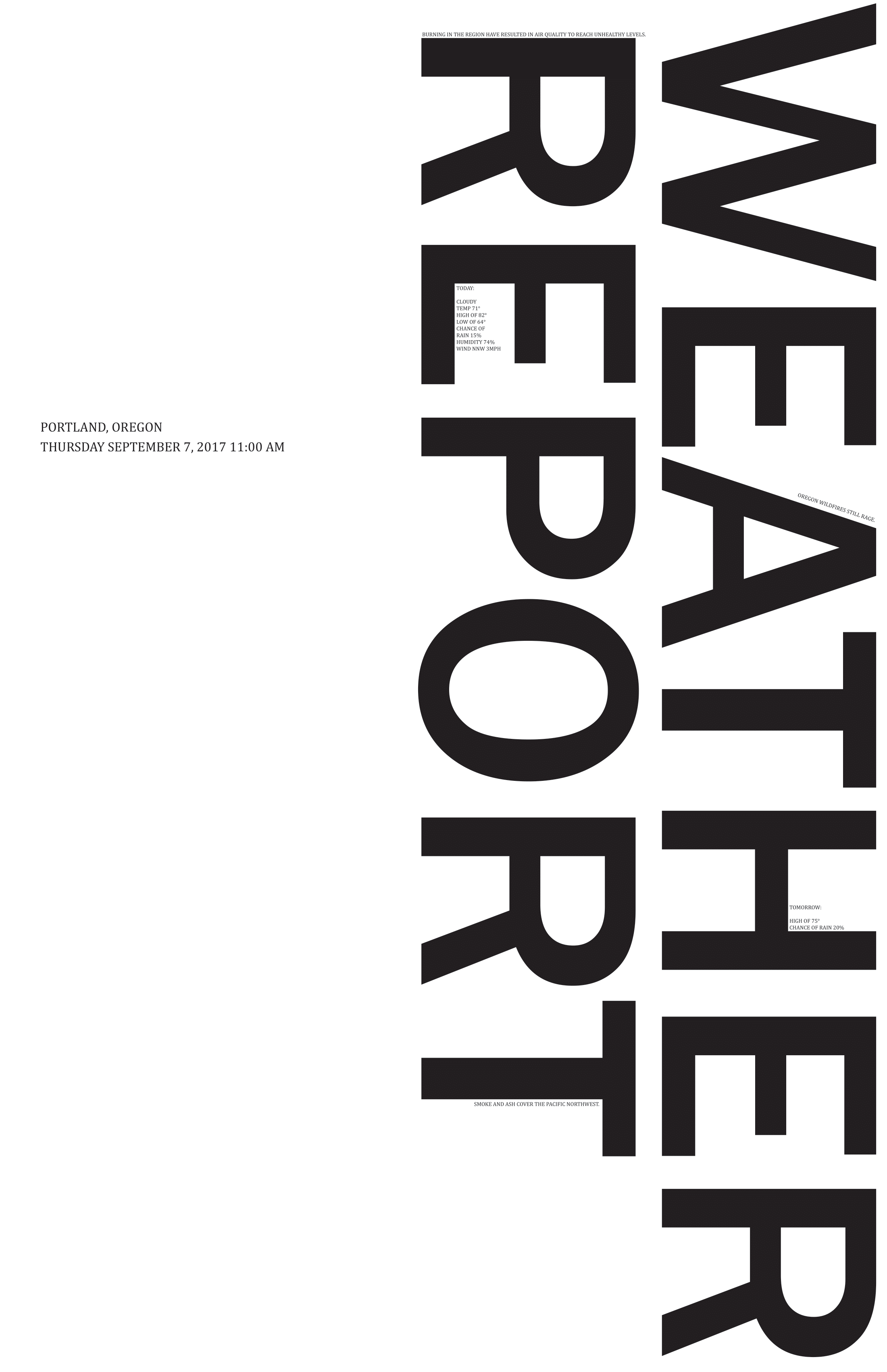 "Weather Permutation - Eleven" 2018, Adobe Indesign