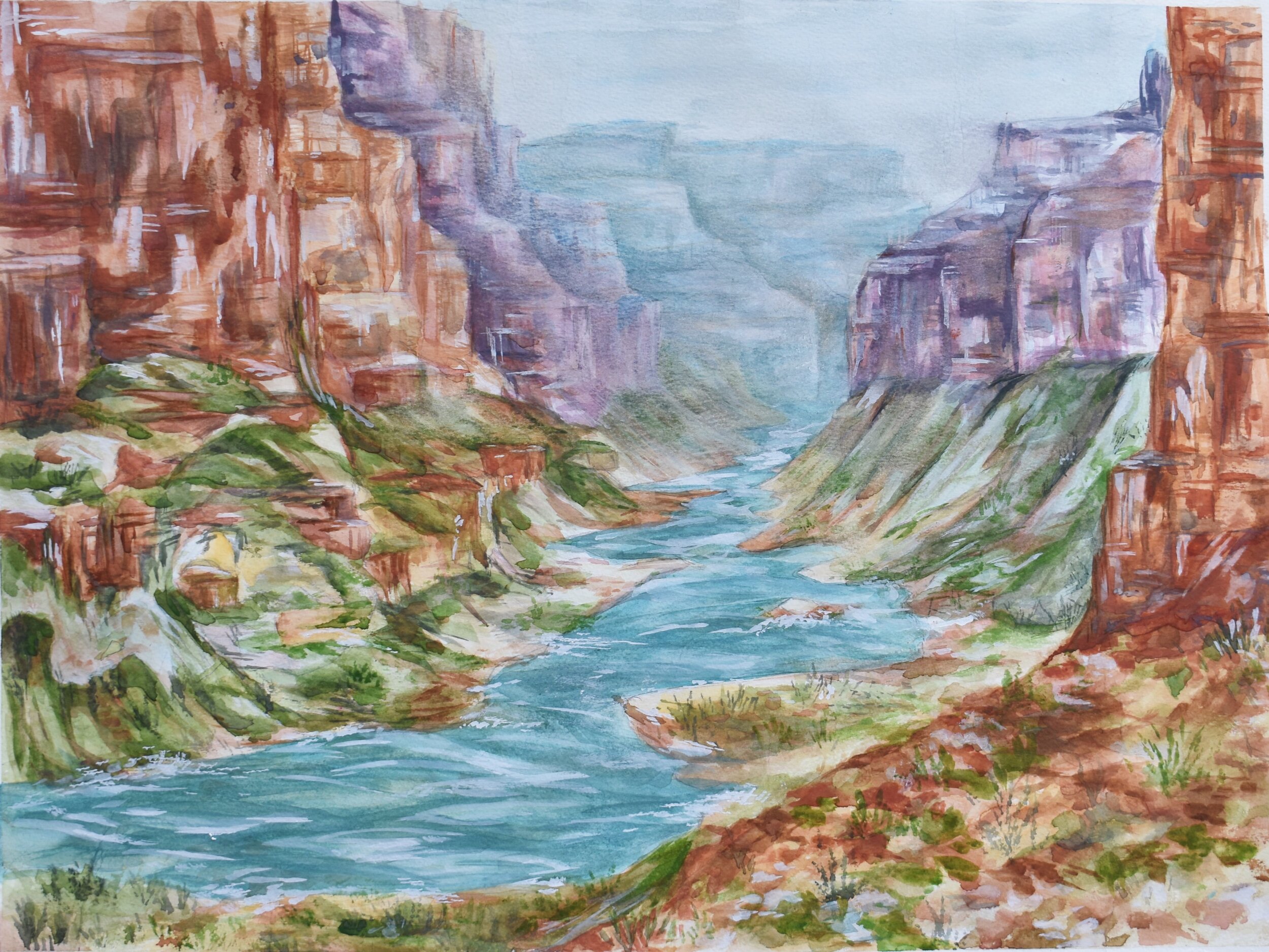 "Grand Canyon" 2020, watercolor on Arches Cold Press watercolor paper