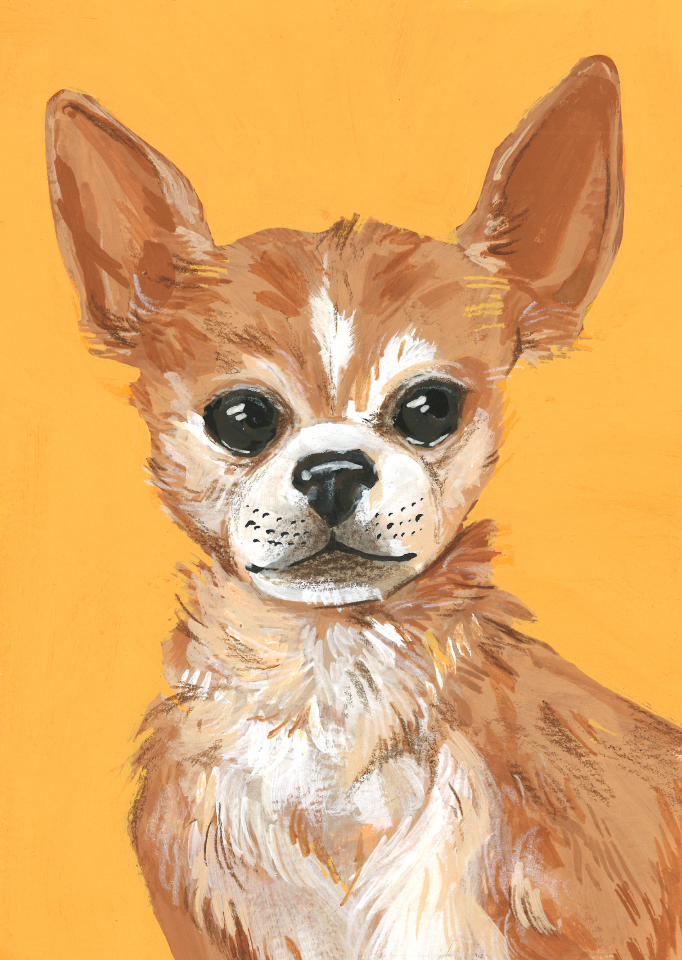 "Bean" 2024, gouache on watercolor paper