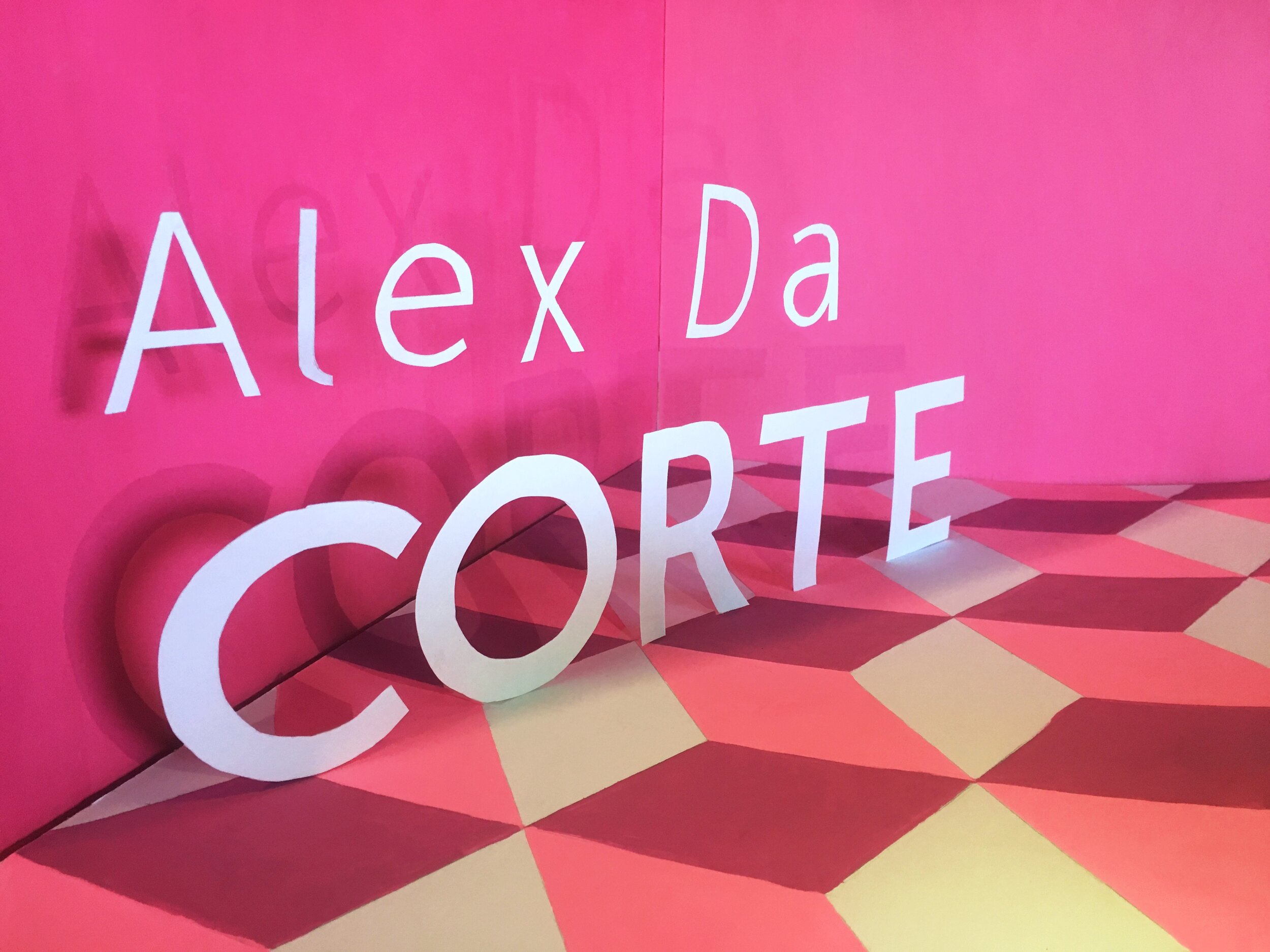 "Alex Da Corte Mini Installation" 2018, acrylic and cut paper on bristol board with photoshop, created for the promo for a faux show